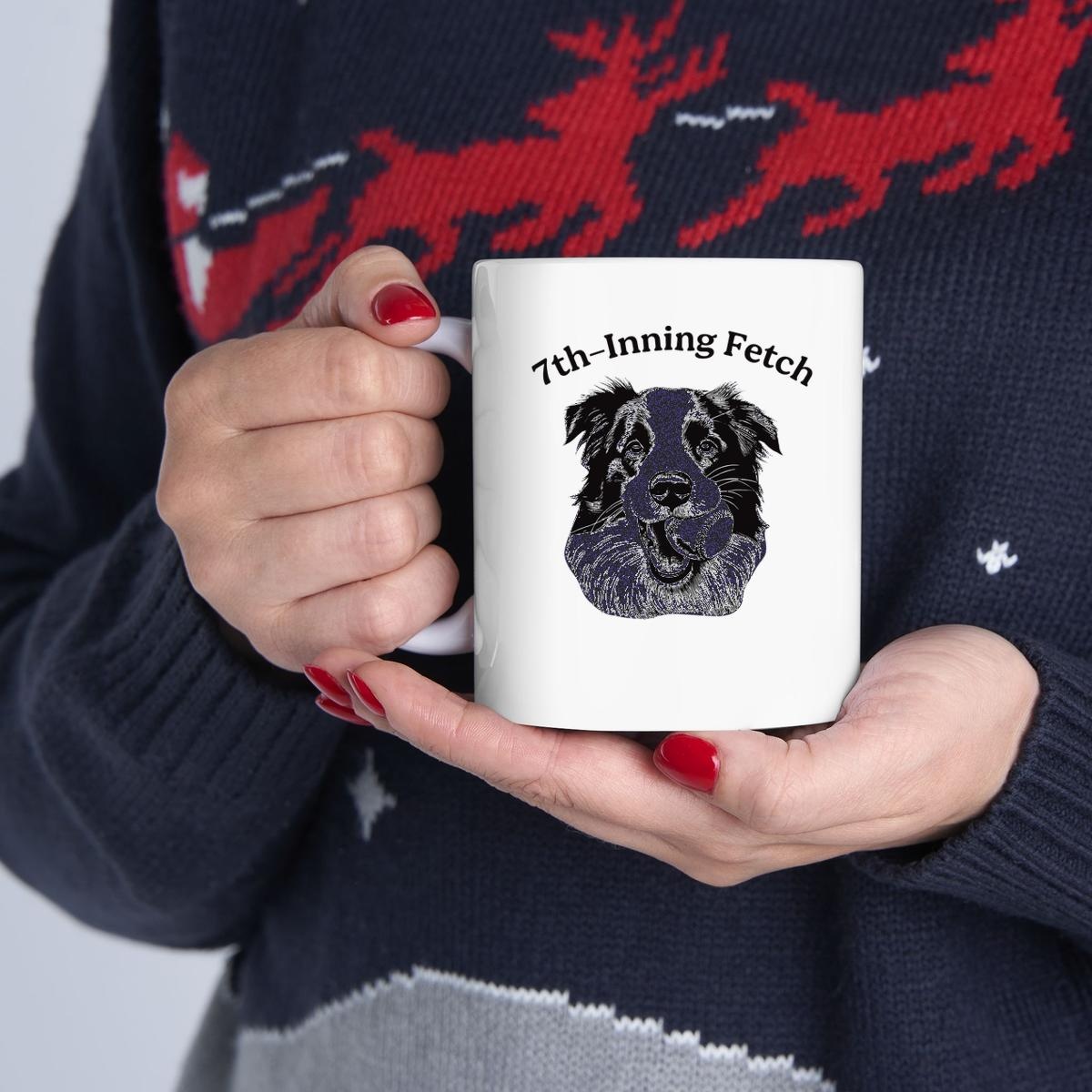7Th-Inning Fetch Collie Dog Baseball Mug
