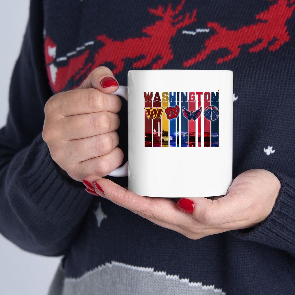 Washington Sports City Skyline Redskins Nationals Capitals Wizards Mug