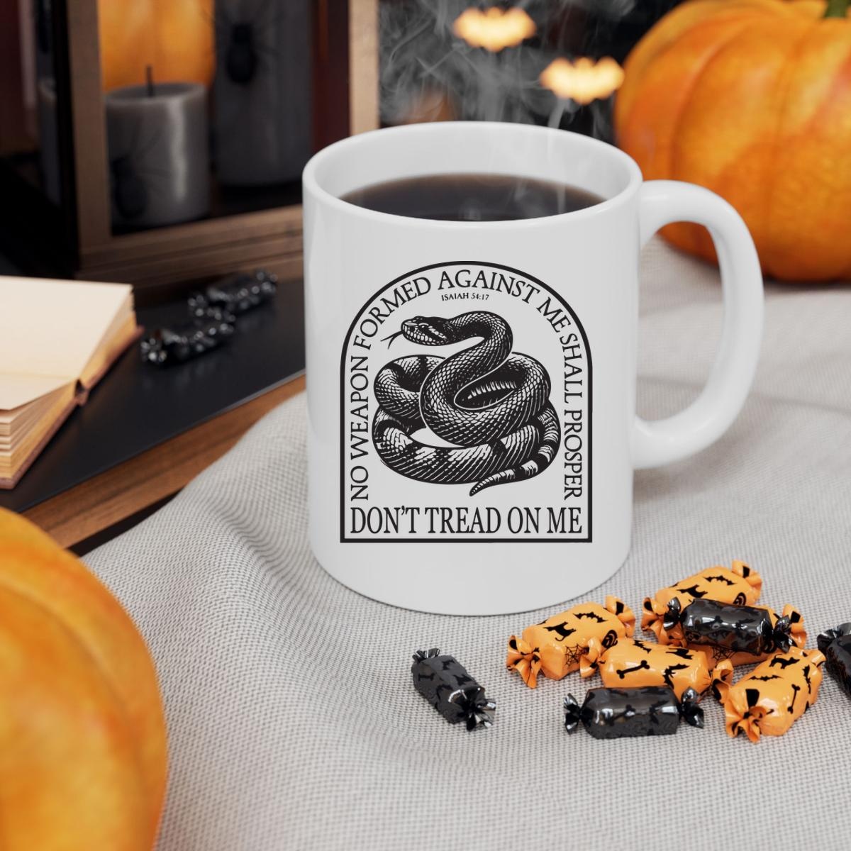 Dont Tread On Me Coiled Snake Gadsden Flag Patriot Mug 3