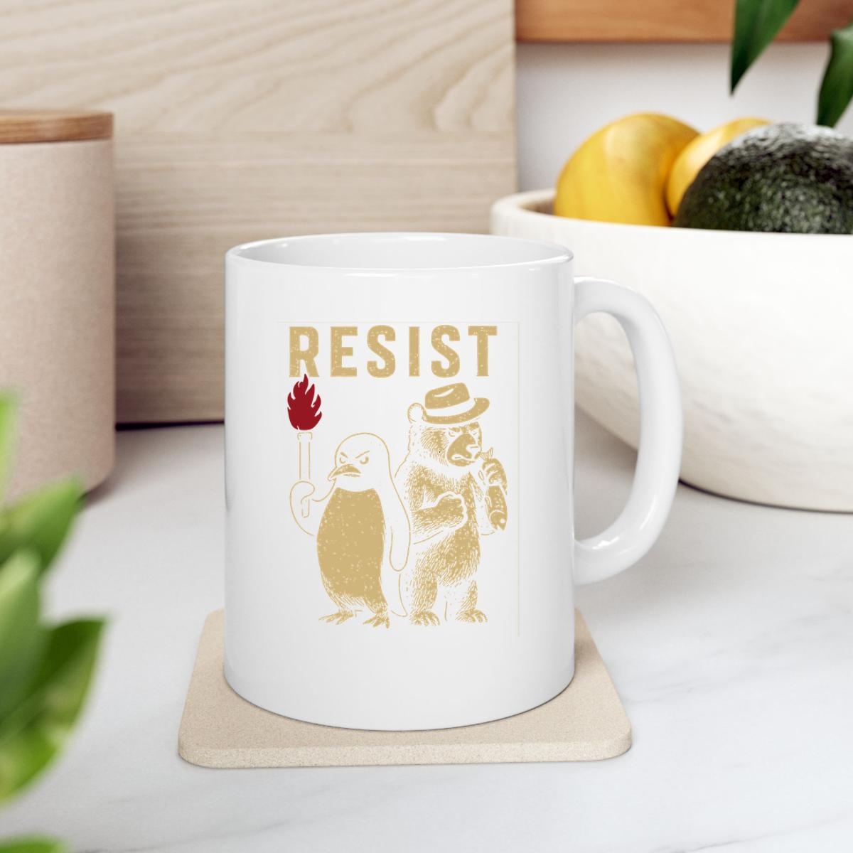 Penguins And Bears Resist Tariff More Fish Mug 2