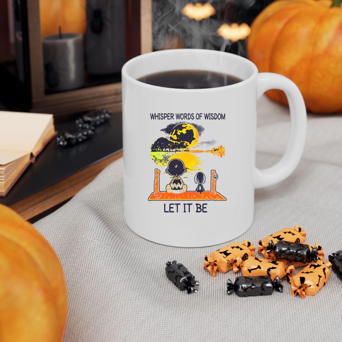 Snoopy And Charlie Whisper Words Of Wisdom Let It Be Mug 3