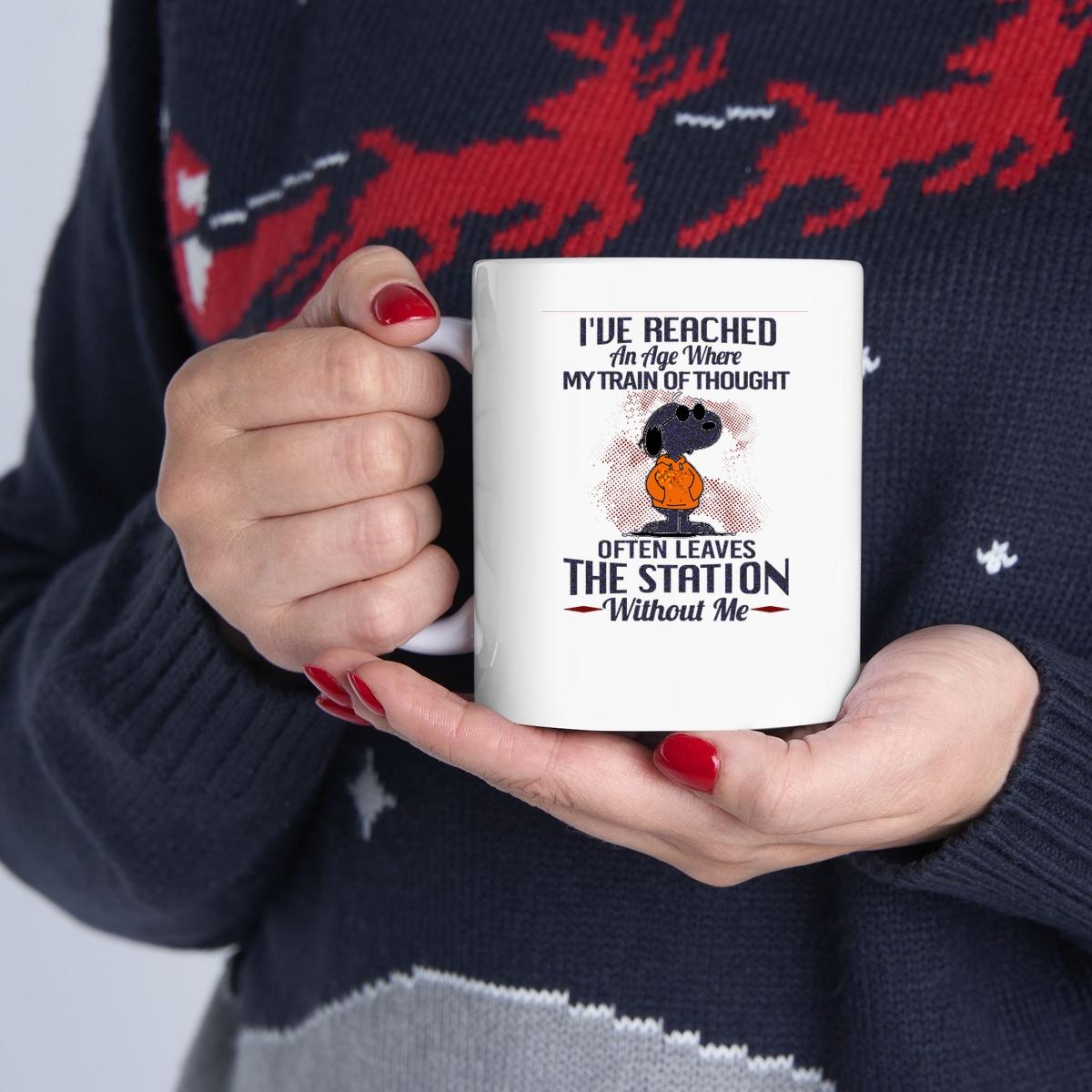 Snoopy Dog Ive Reached An Age Where My Train Of Thought Often Leave The Station Without Me Mug