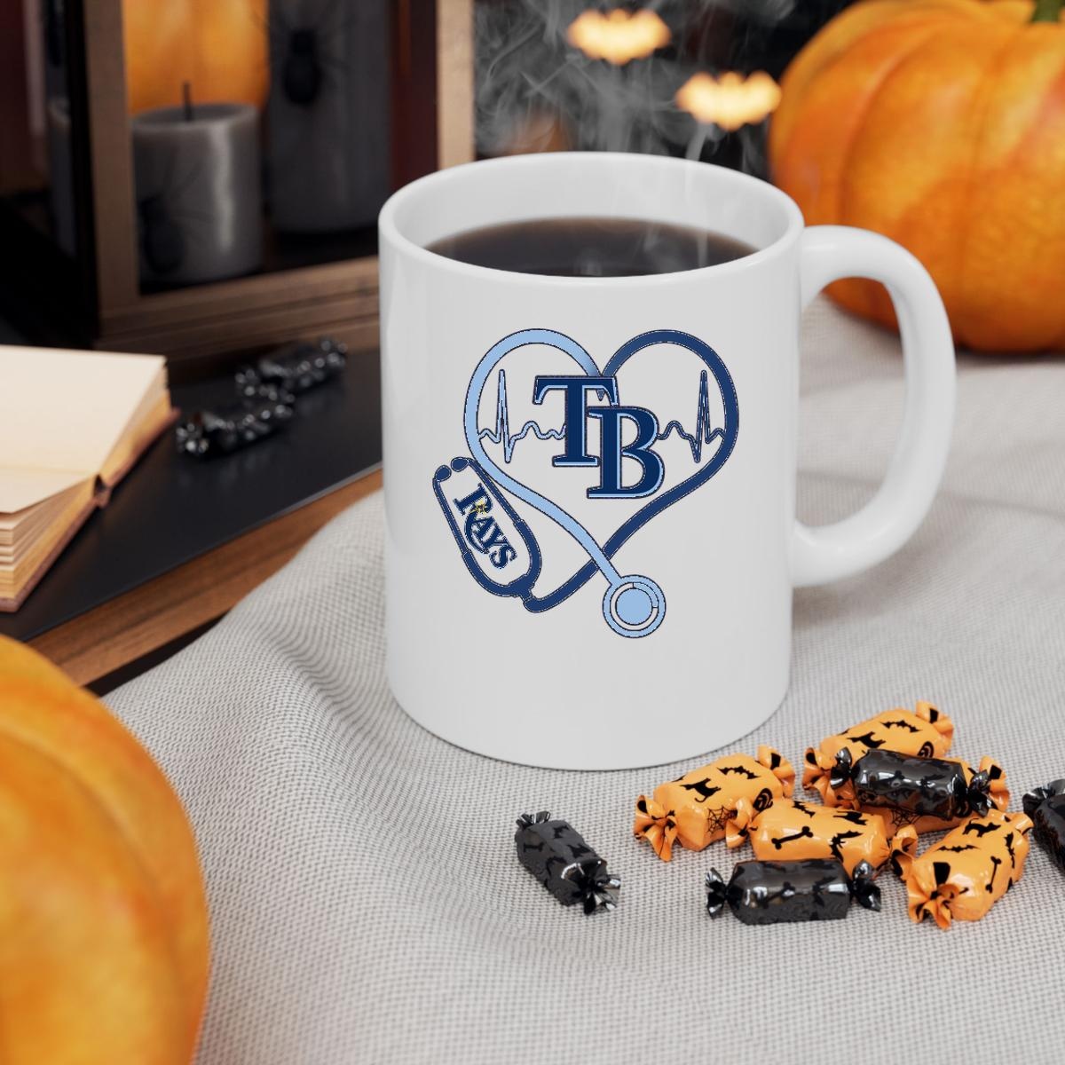 Stethoscope Heart Heartbeat Tampa Bay Rays Baseball Mug 3