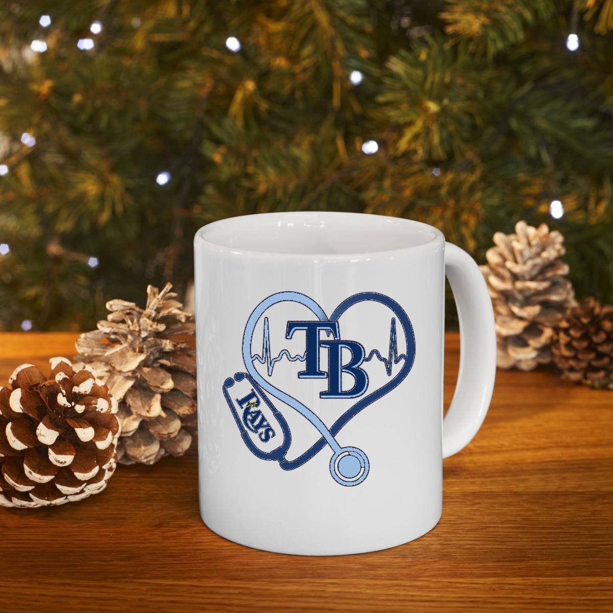 Stethoscope Heart Heartbeat Tampa Bay Rays Baseball Mug 4