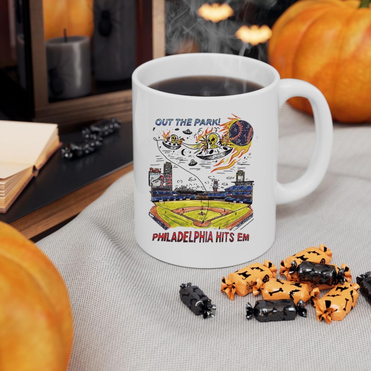 Out The Park Philadelphia Hits In Baseball Stadium Mug 3