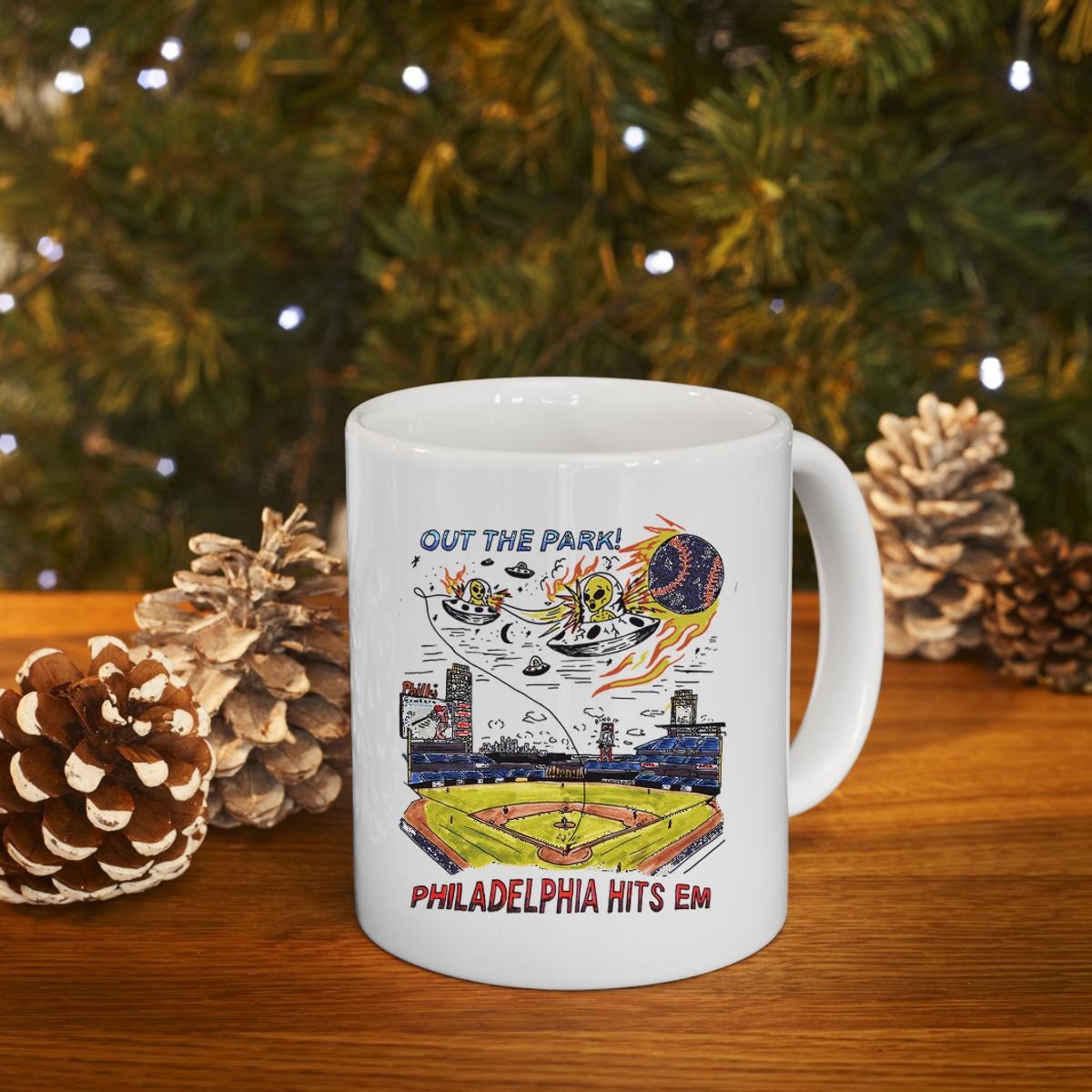 Out The Park Philadelphia Hits In Baseball Stadium Mug 4