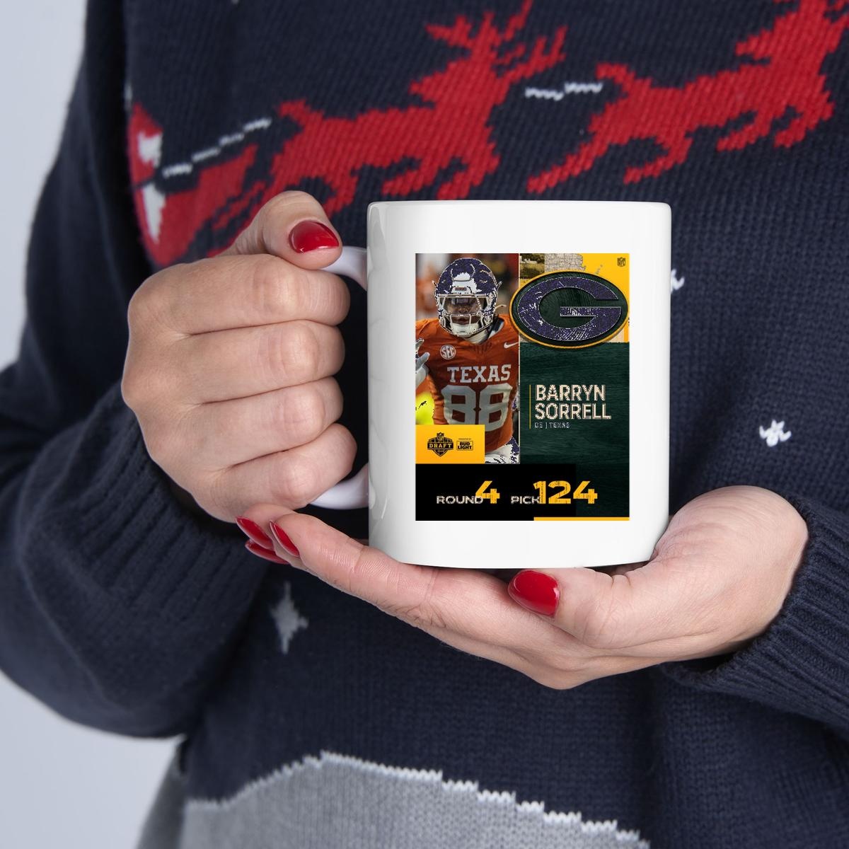 Barryn Sorrell Green Bay Packers 2025 Nfl Draft Poster Mug
