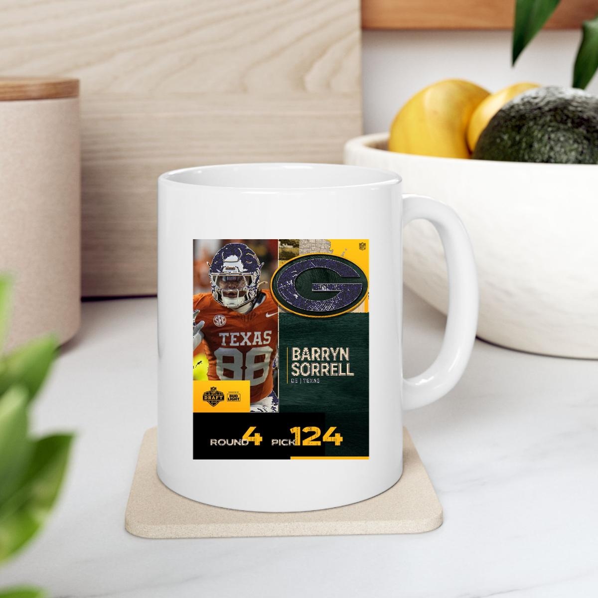 Barryn Sorrell Green Bay Packers 2025 Nfl Draft Poster Mug 2