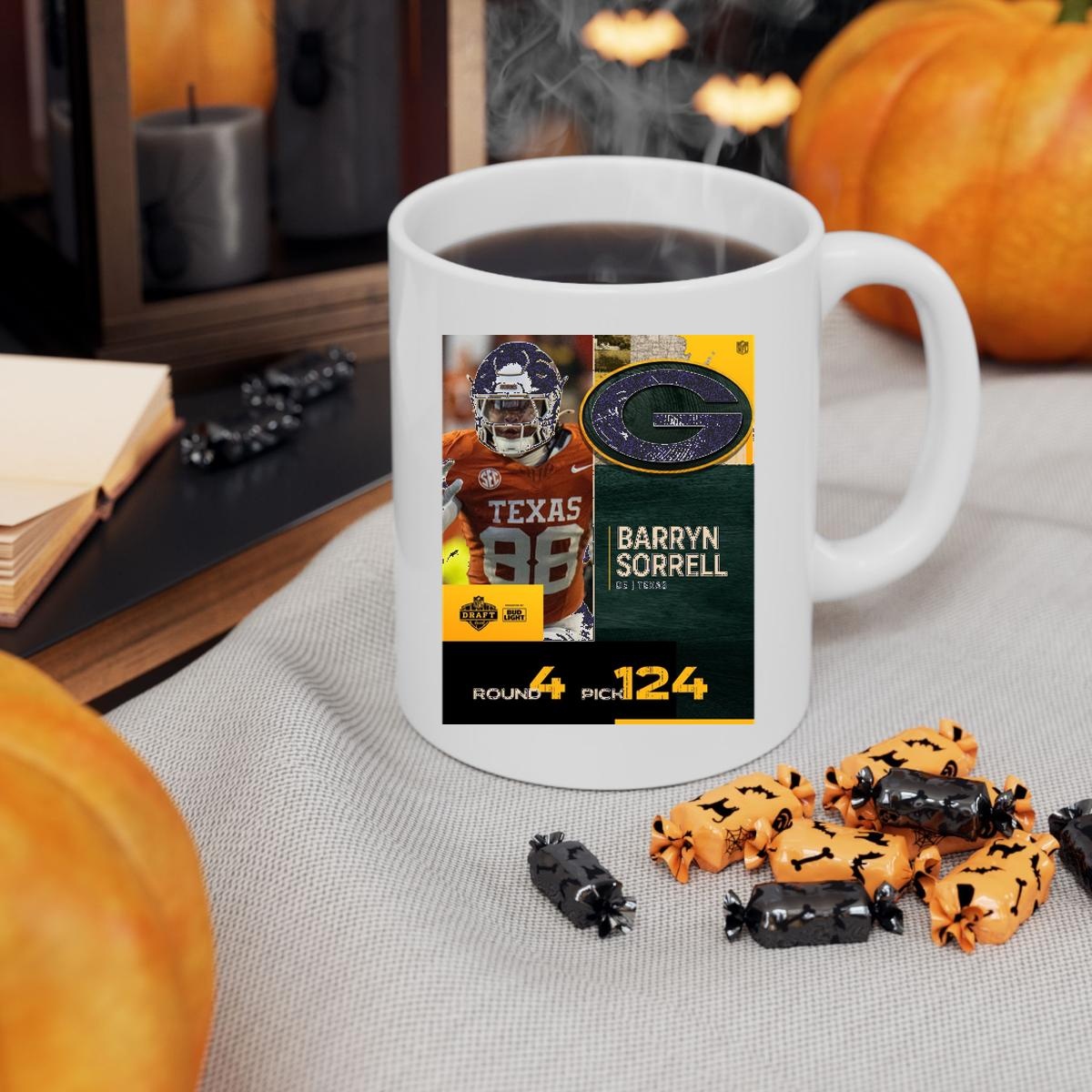 Barryn Sorrell Green Bay Packers 2025 Nfl Draft Poster Mug 3