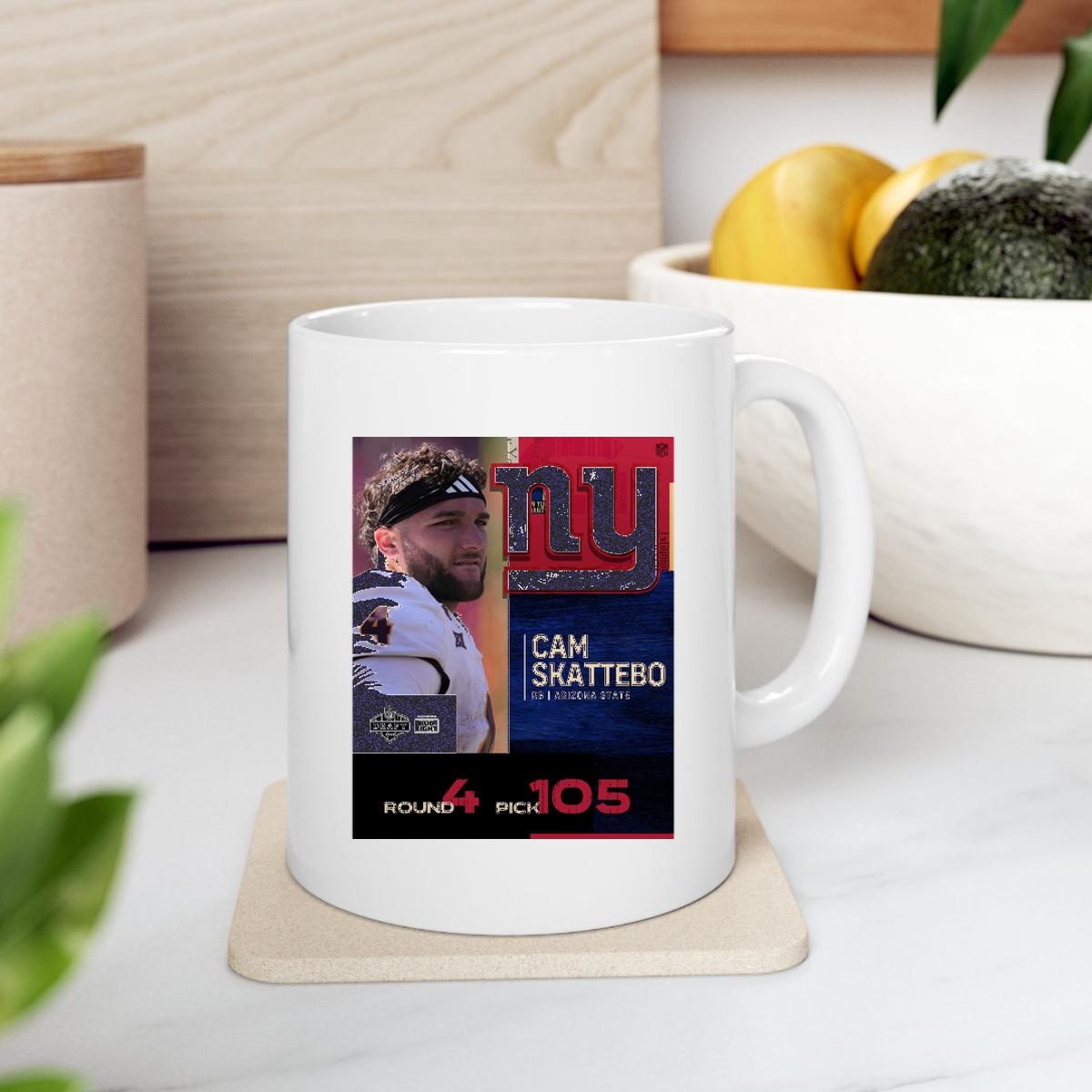 Cam Skattebo New York Giants 2025 Nfl Draft Poster Mug 2