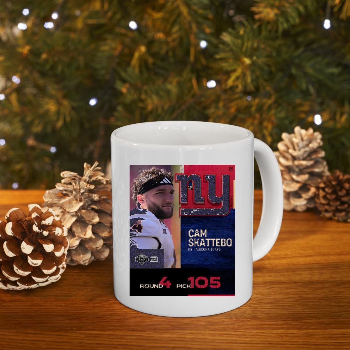 Cam Skattebo New York Giants 2025 Nfl Draft Poster Mug 4