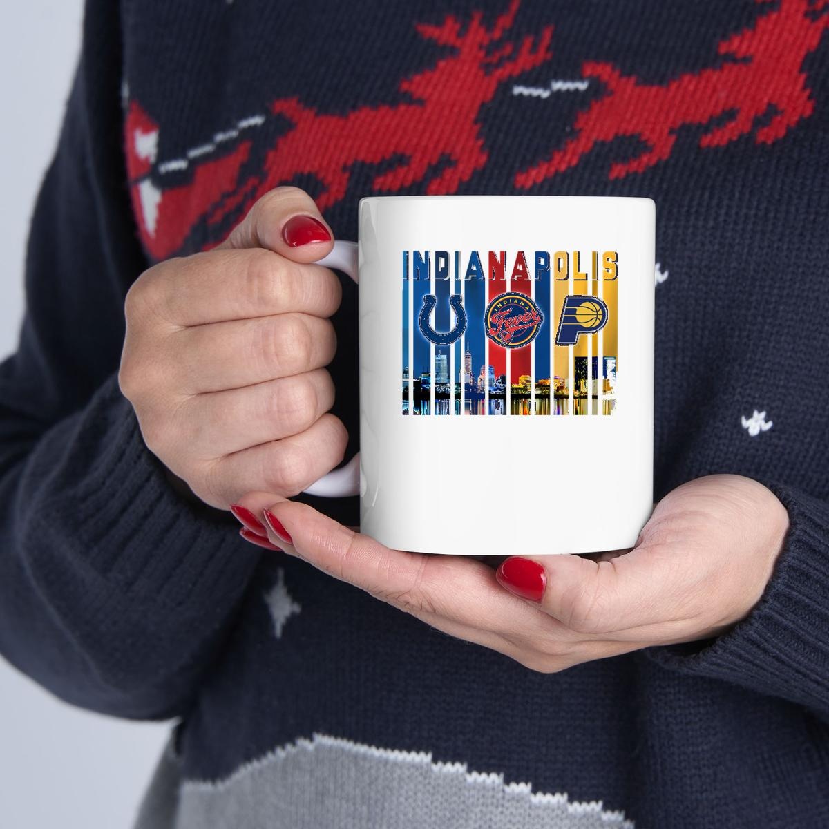 Indianapolis Sport Teams City Skyline Colts Fever Pacers Mug