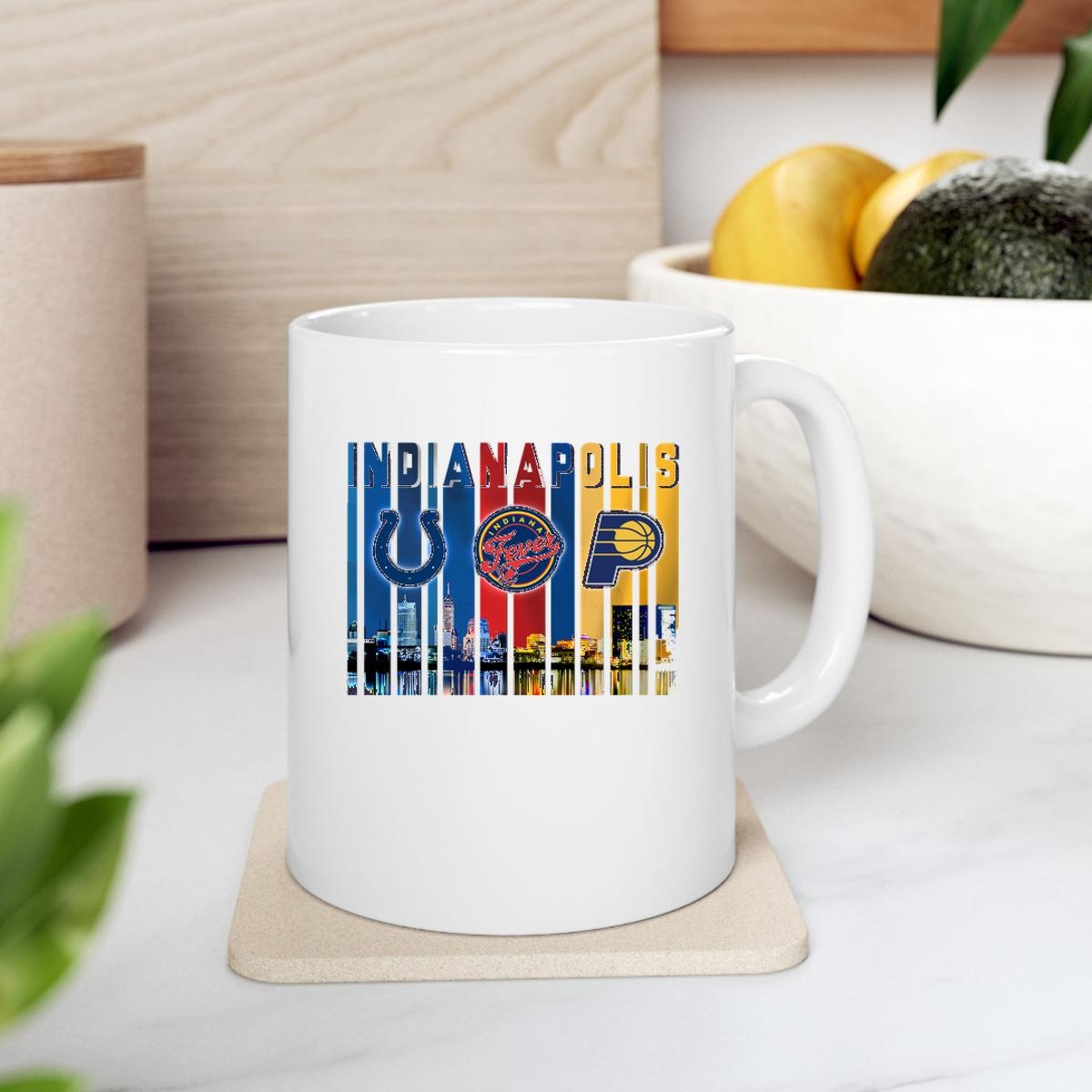 Indianapolis Sport Teams City Skyline Colts Fever Pacers Mug 2