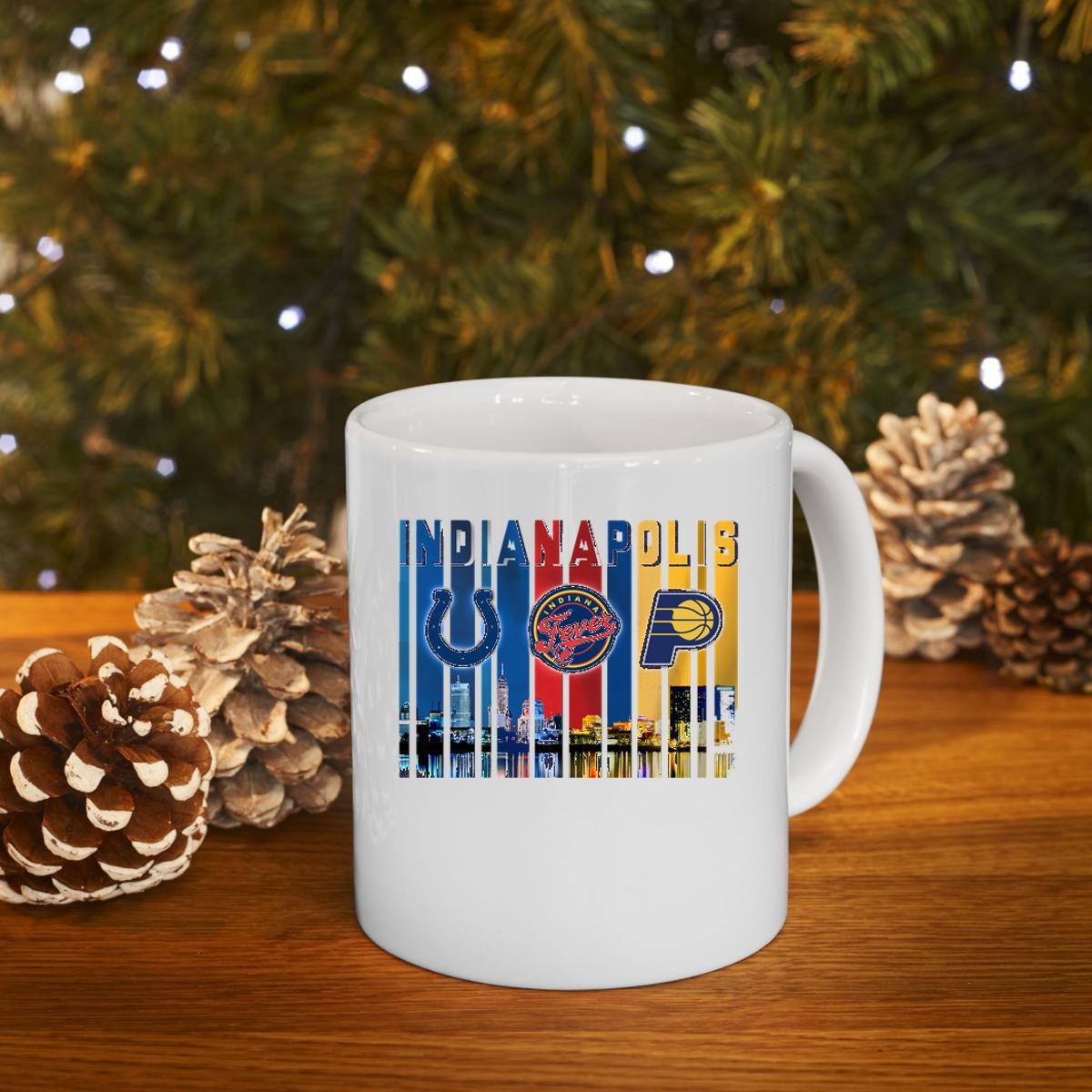 Indianapolis Sport Teams City Skyline Colts Fever Pacers Mug 4