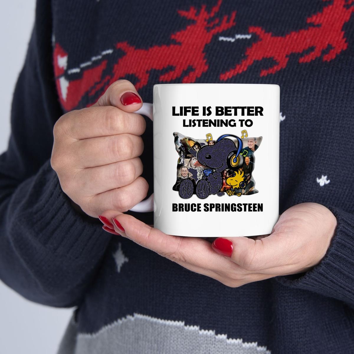 Snoopy Life Is Better Listening To Bruce Springsteen Mug