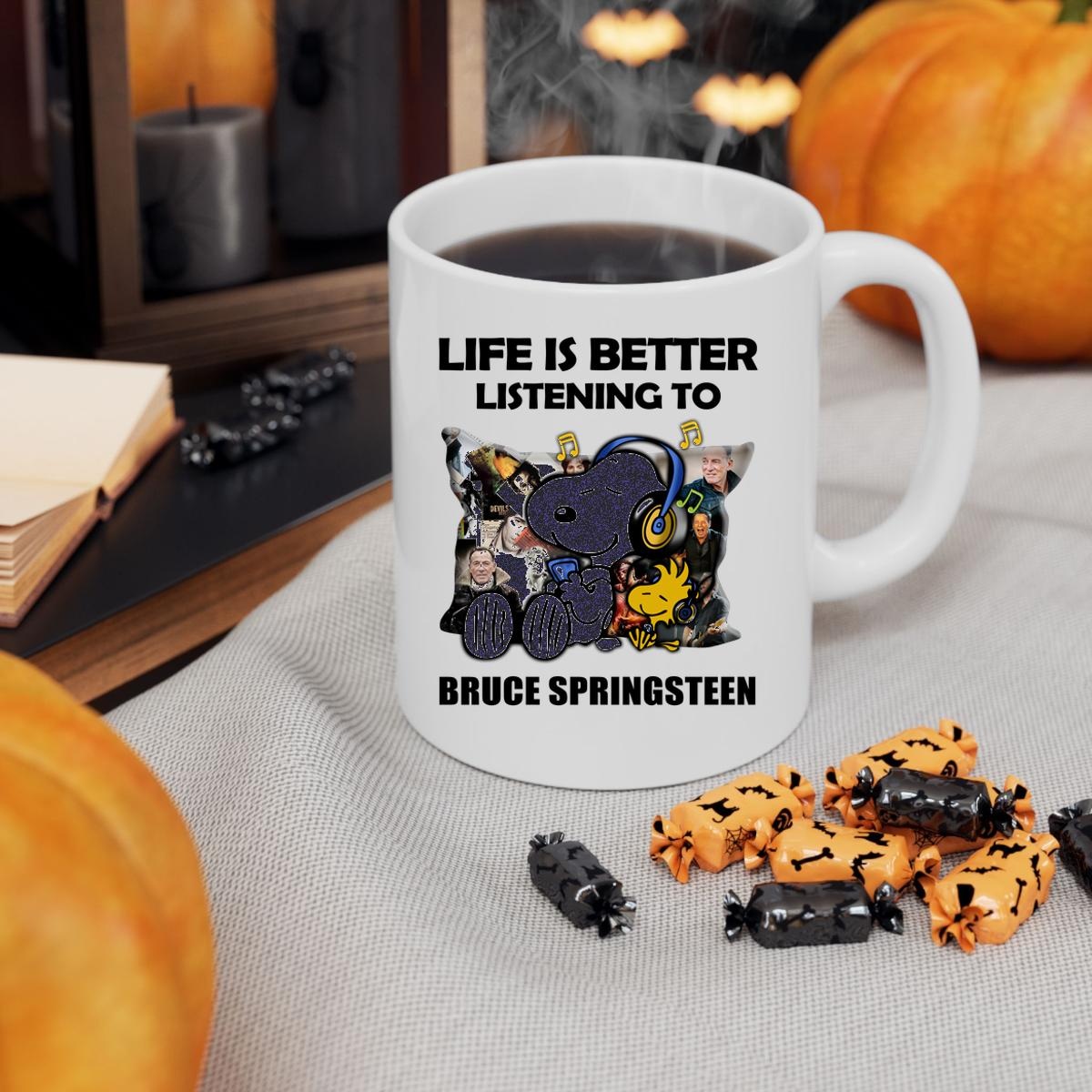 Snoopy Life Is Better Listening To Bruce Springsteen Mug 3