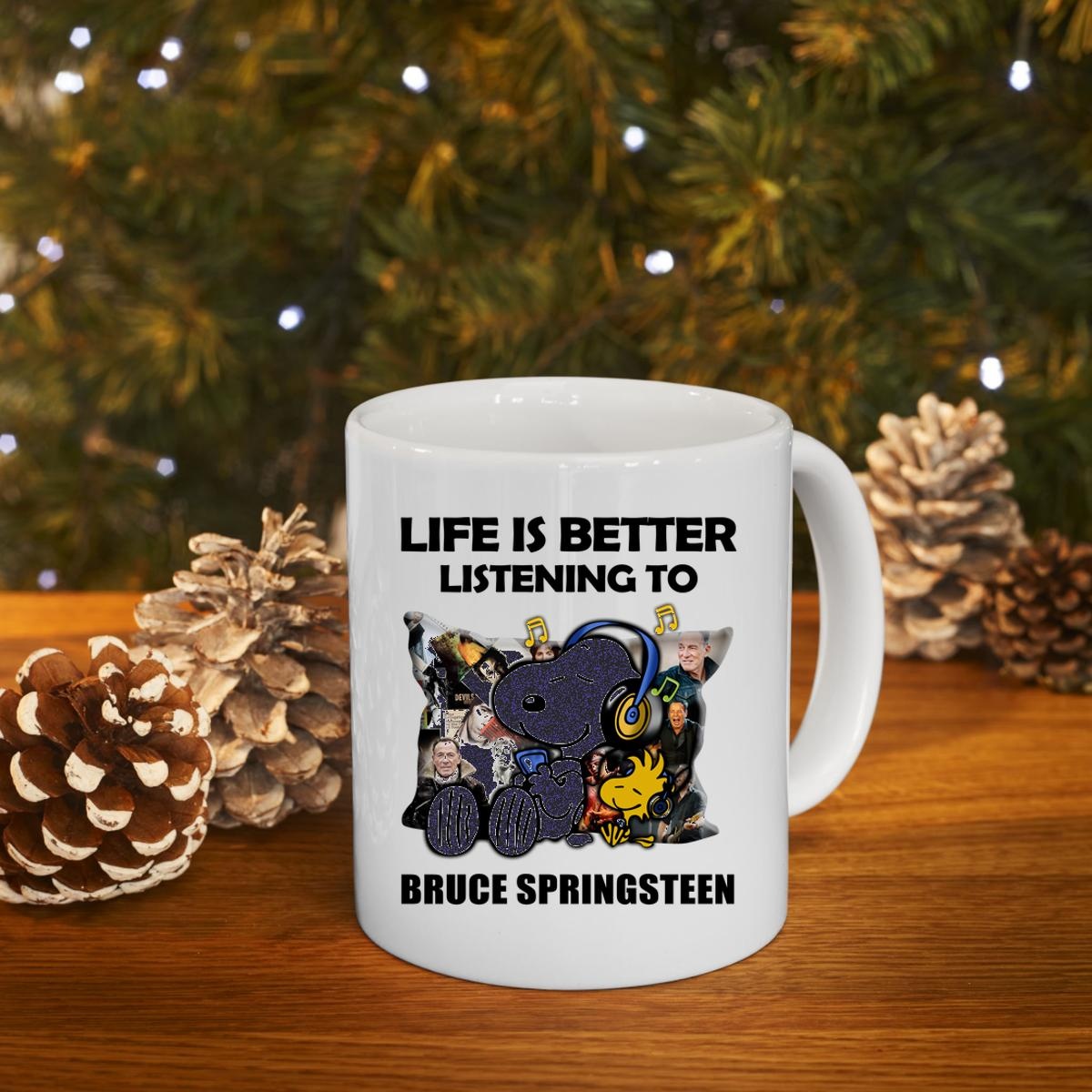 Snoopy Life Is Better Listening To Bruce Springsteen Mug 4
