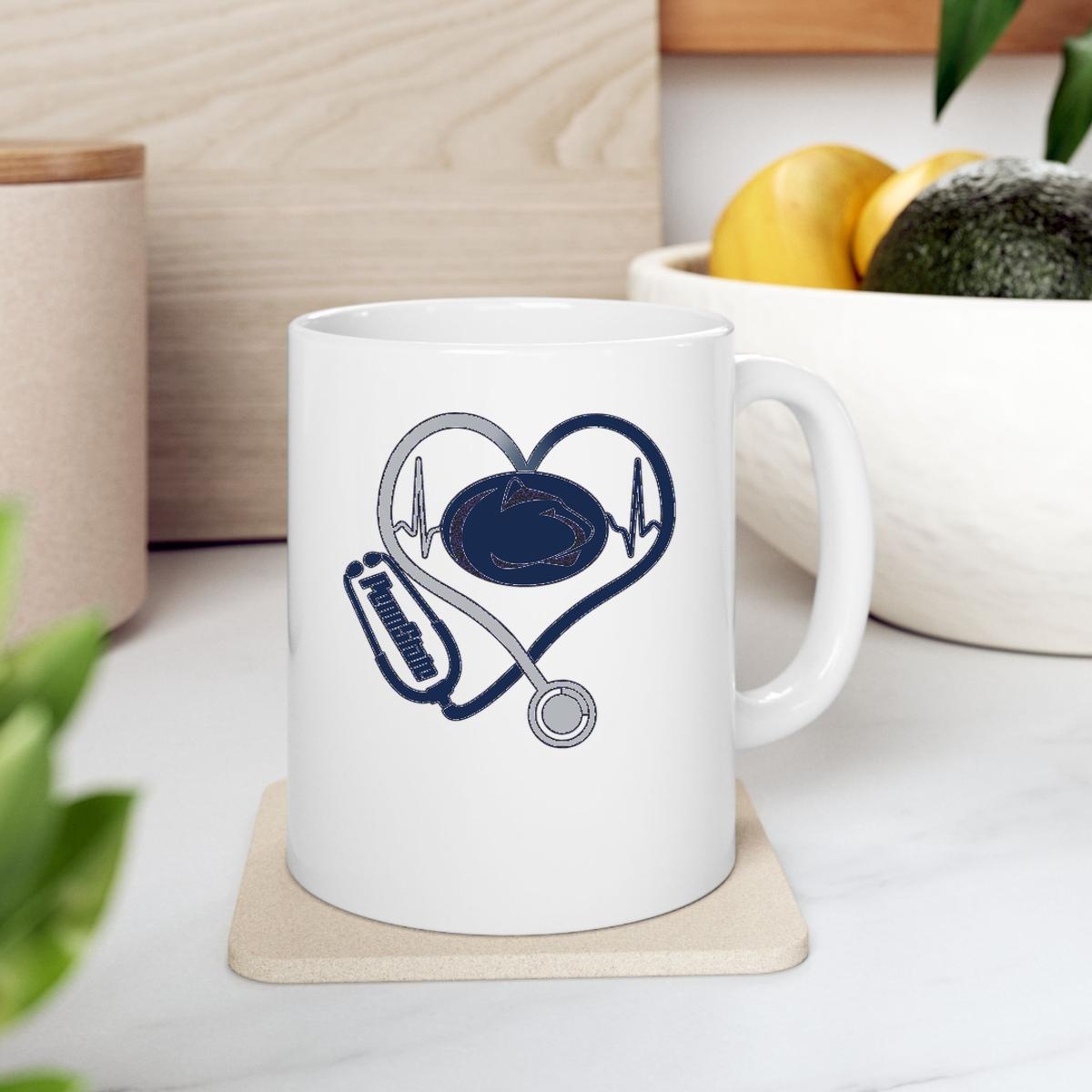 Stethoscope Nurse Heartbeat Heart Penn State Nittany Lions Shirtstethoscope Nurse Heartbeat Heart Penn State Nittany Lions Mug 2