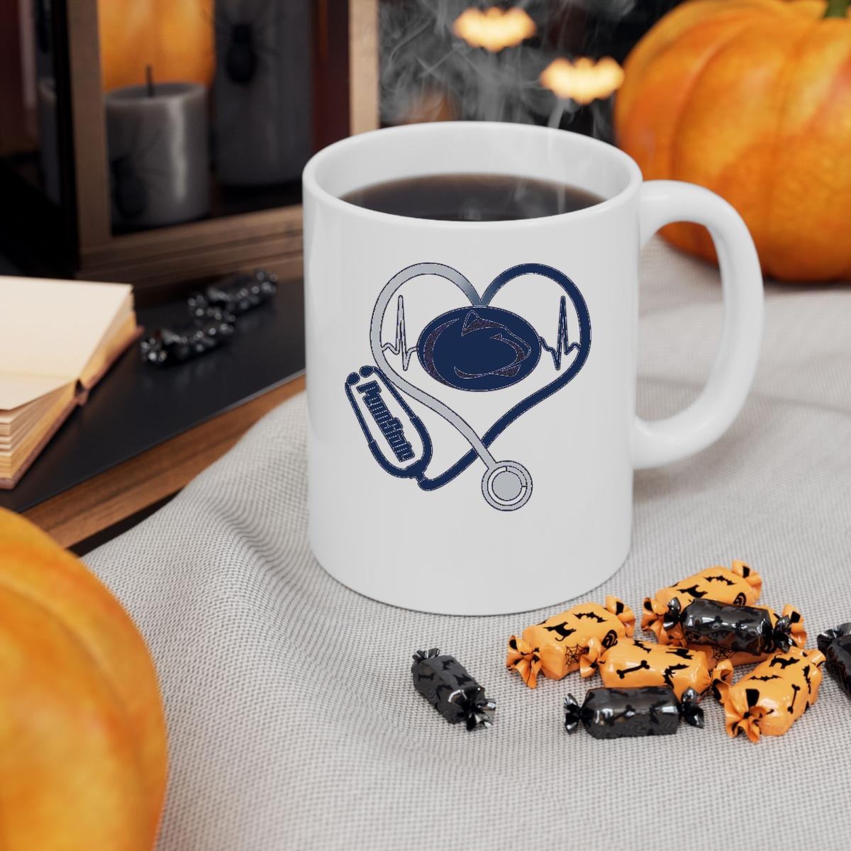 Stethoscope Nurse Heartbeat Heart Penn State Nittany Lions Shirtstethoscope Nurse Heartbeat Heart Penn State Nittany Lions Mug 3
