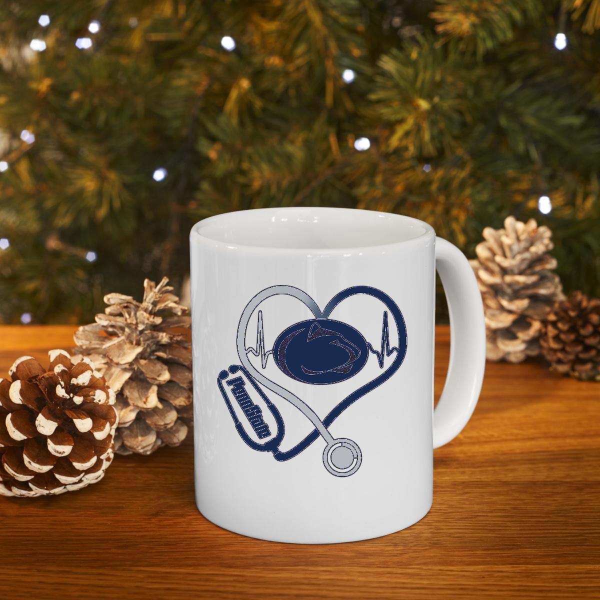 Stethoscope Nurse Heartbeat Heart Penn State Nittany Lions Shirtstethoscope Nurse Heartbeat Heart Penn State Nittany Lions Mug 4