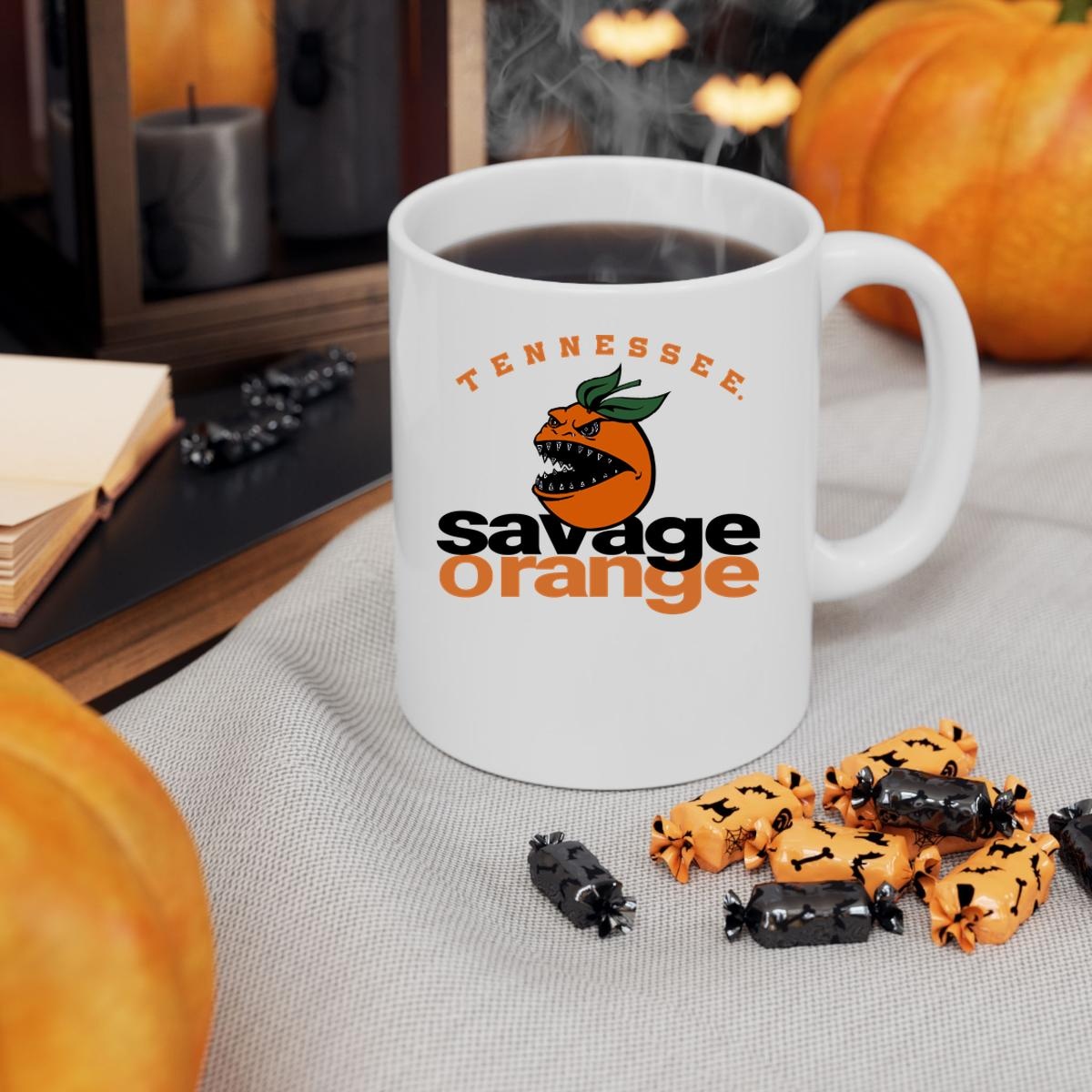 Tennessee Volunteers Tennessee Savage Orange Halloween Mug 3