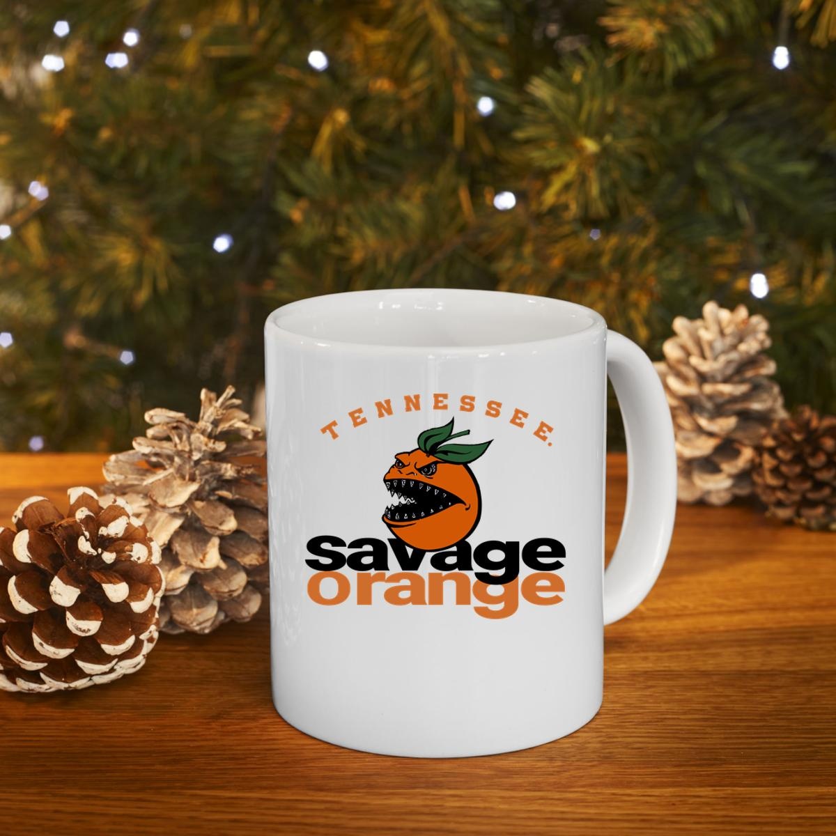 Tennessee Volunteers Tennessee Savage Orange Halloween Mug 4