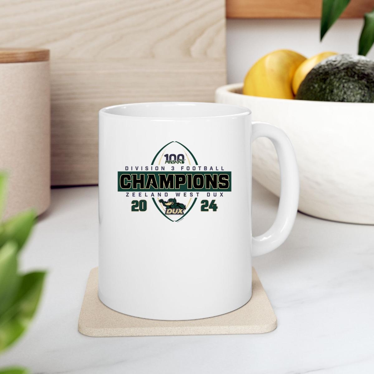 Zeeland West Dux 2024 Mhsaa Division 3 Football Champions Mug 2