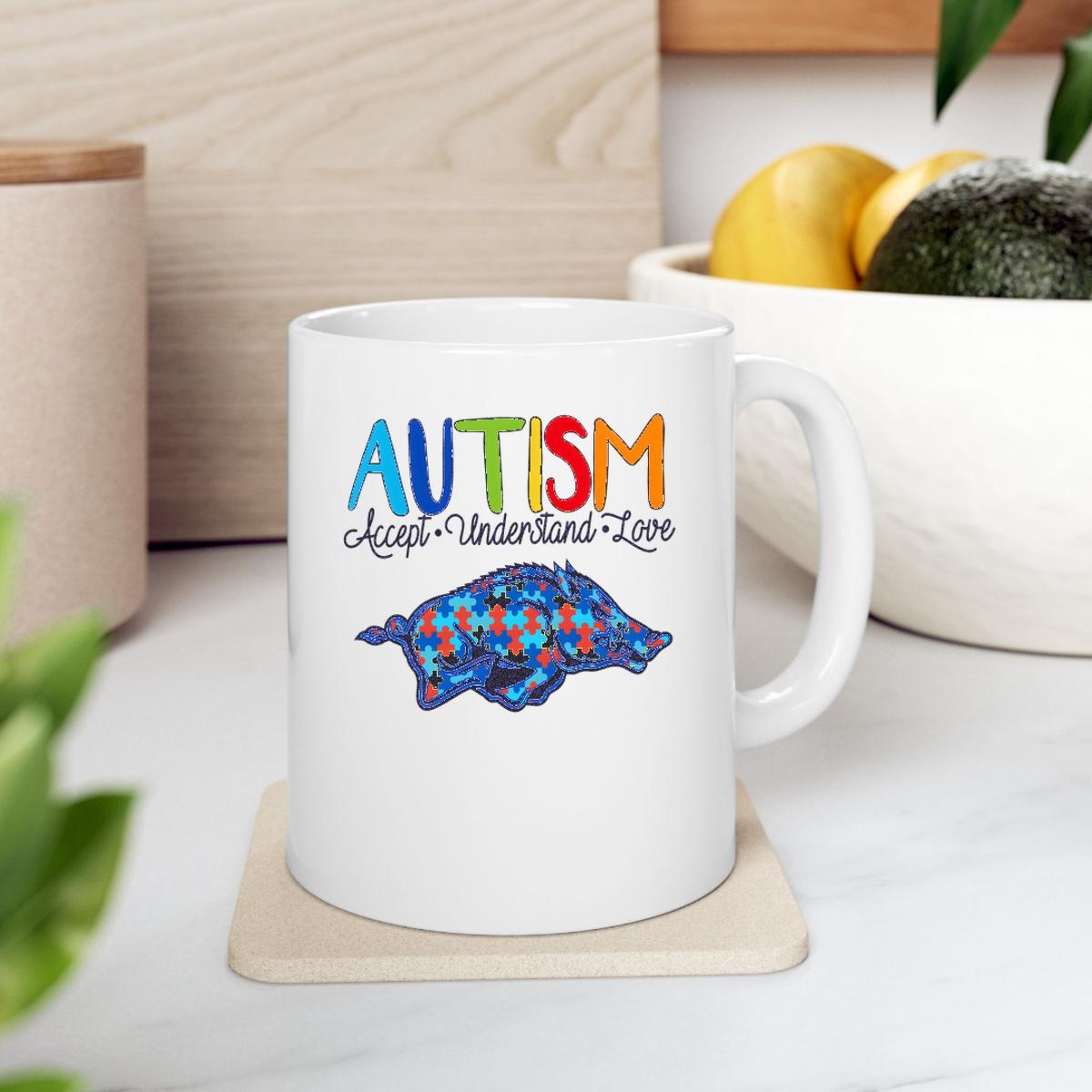 Autism Accept Understand Love Arkansas Razorbacks Mug 2