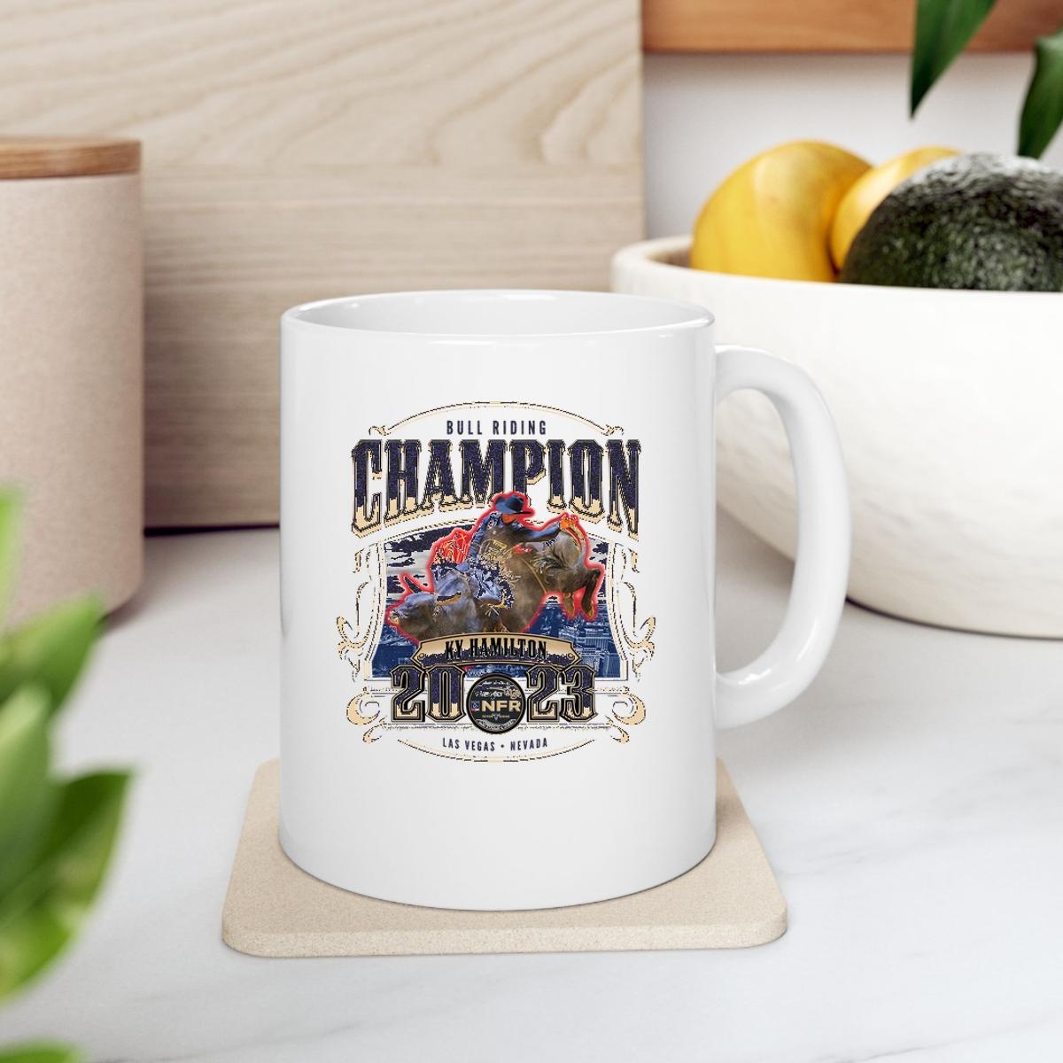 Ky Hamilton Nfr 2023 Bull Riding Champion Mug 2