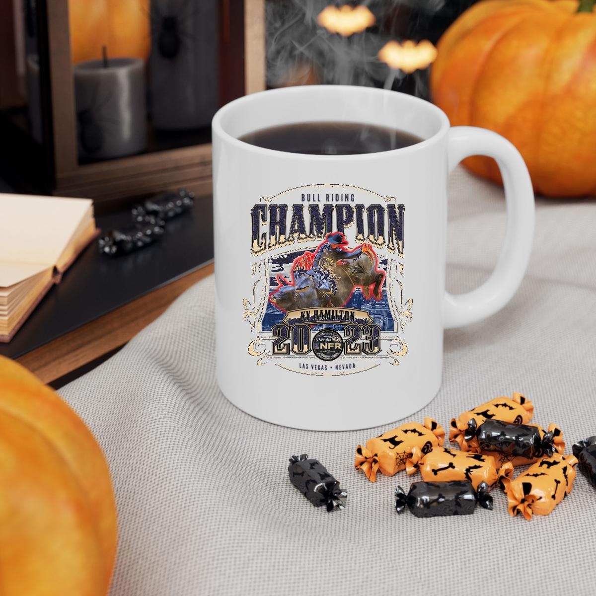 Ky Hamilton Nfr 2023 Bull Riding Champion Mug 3