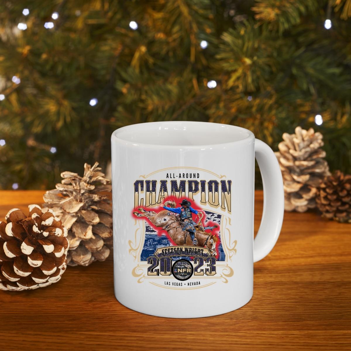 Stetson Wright Nfr 2023 All-Around Champion Ornament Mug 4