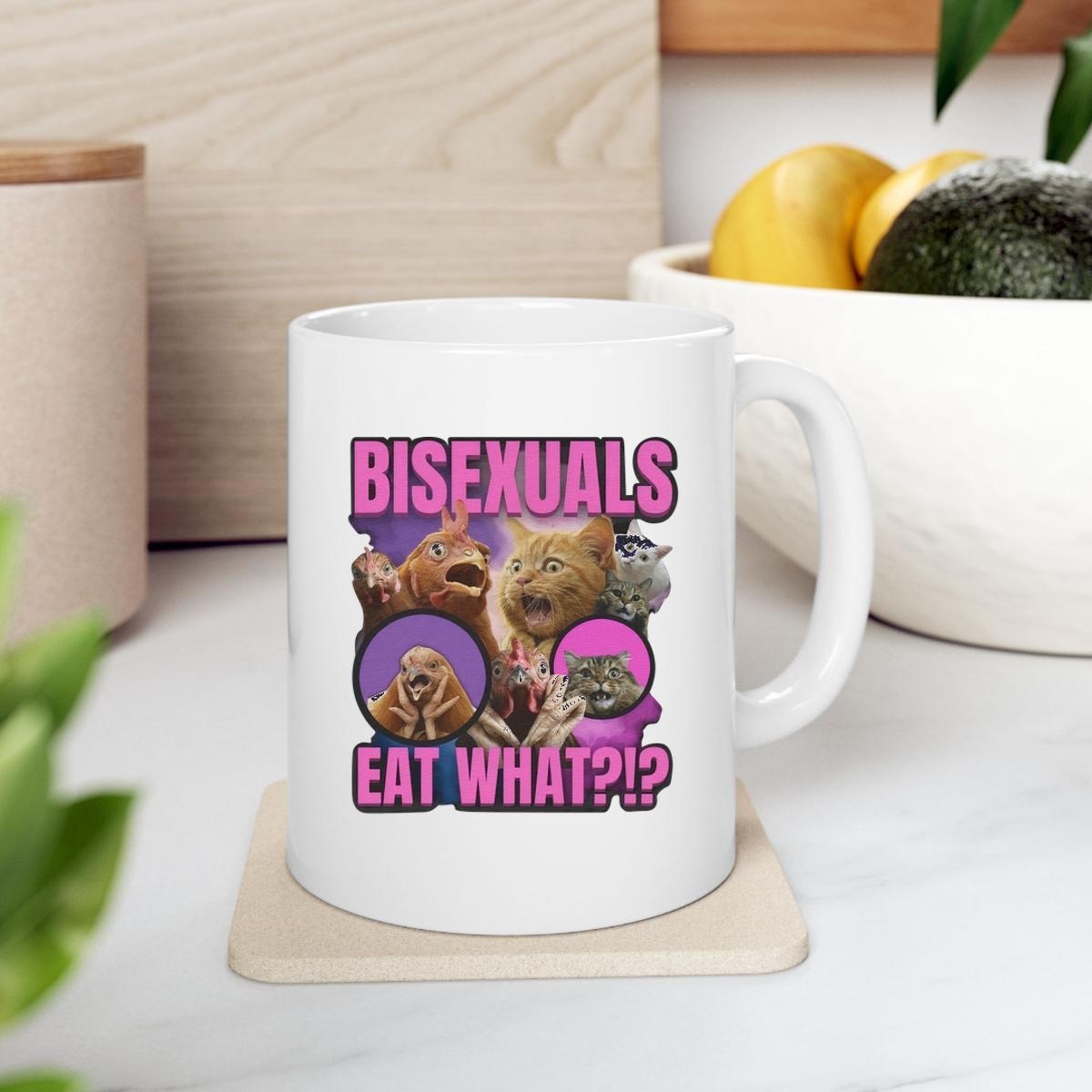 Bisexuals Eat What Cat And Chicken Panic Mug 2