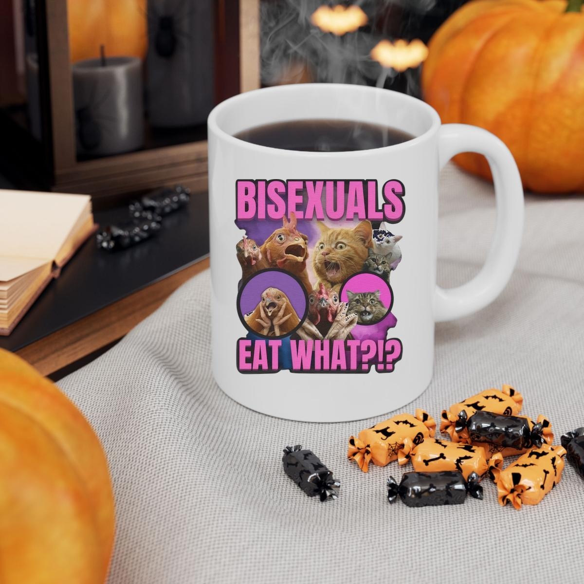 Bisexuals Eat What Cat And Chicken Panic Mug 3