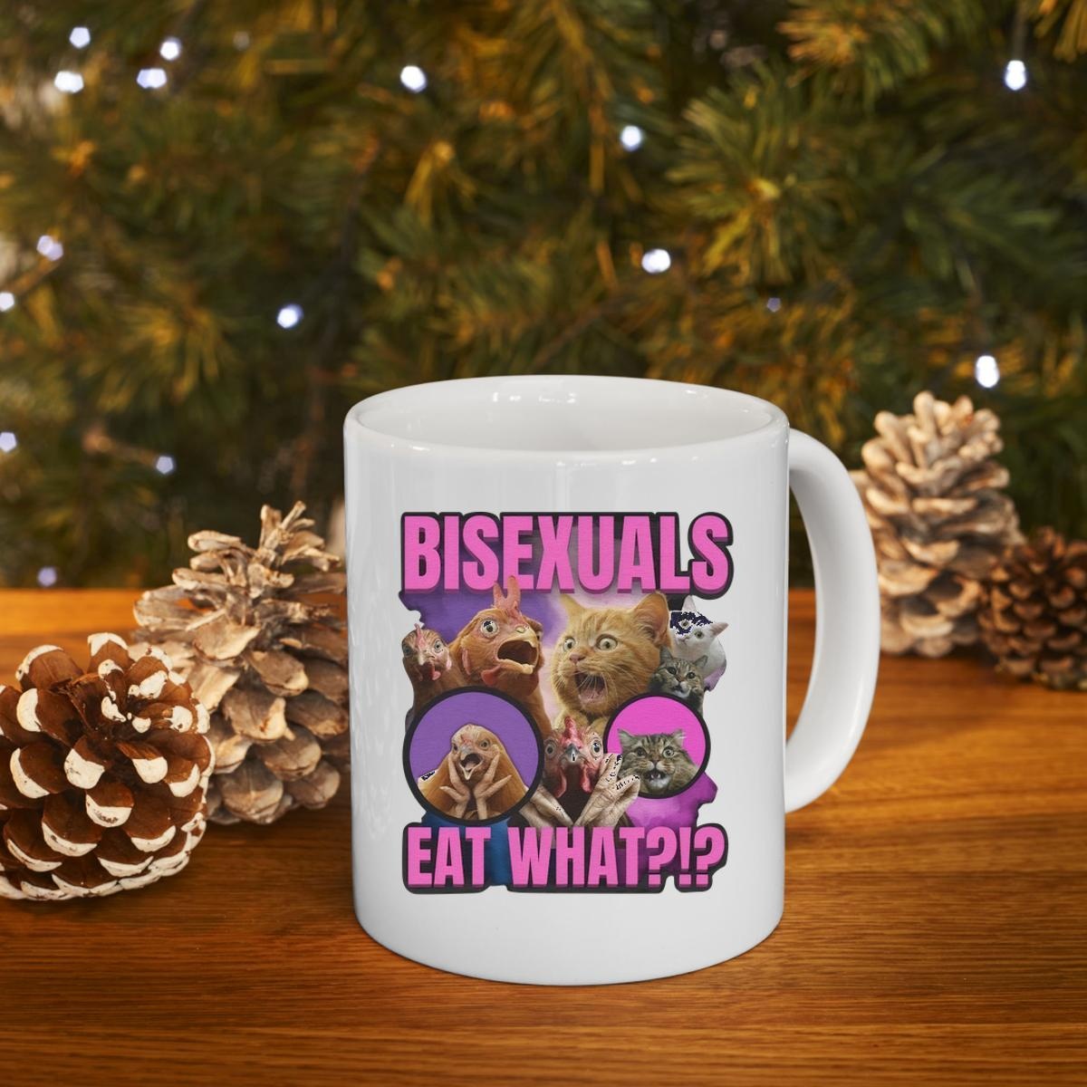 Bisexuals Eat What Cat And Chicken Panic Mug 4