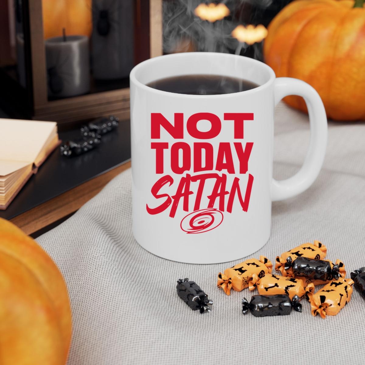 Not Today Satan Carolina Hurricanes Mug 3