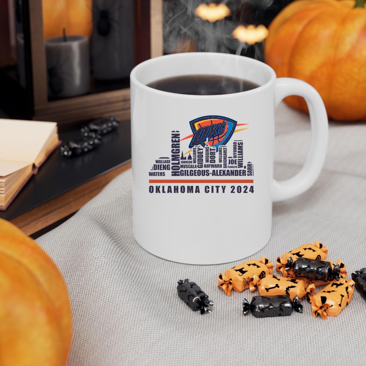 Oklahoma City Thunder 2024 Players Names City Skyline Mug 3