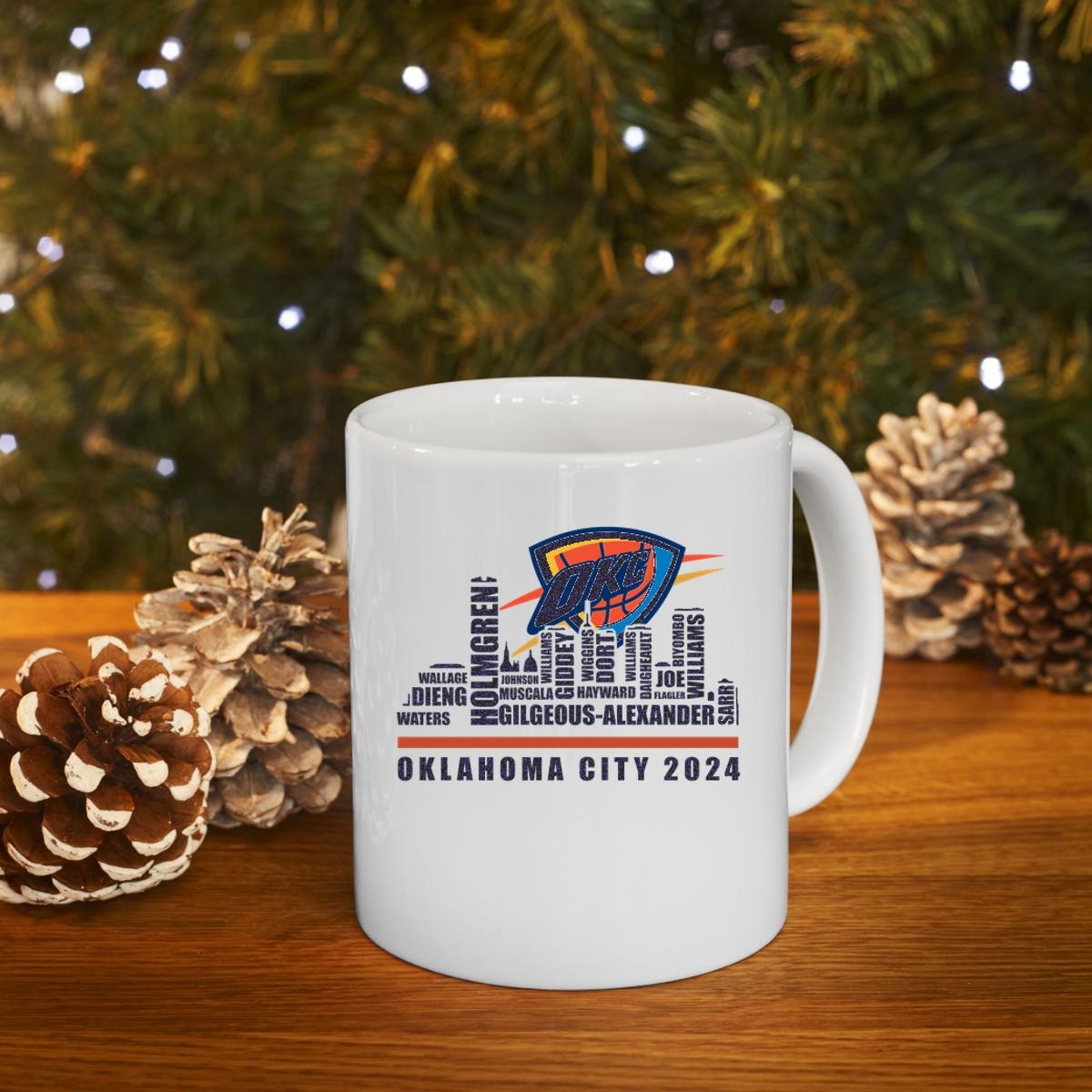 Oklahoma City Thunder 2024 Players Names City Skyline Mug 4