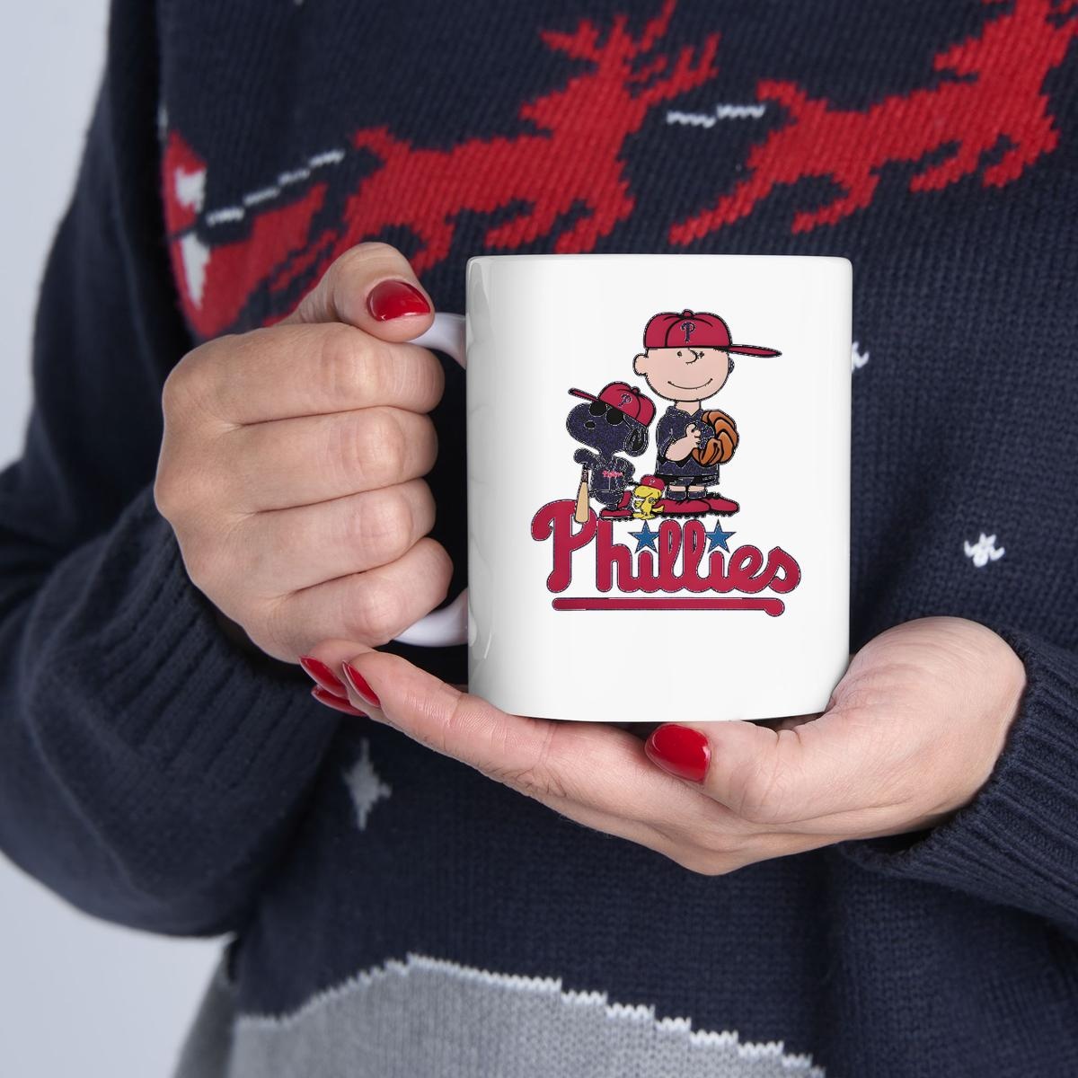 Peanuts Snoopy And Charlie Brown Philadelphia Phillies Baseball Logo 2024 Mug 1