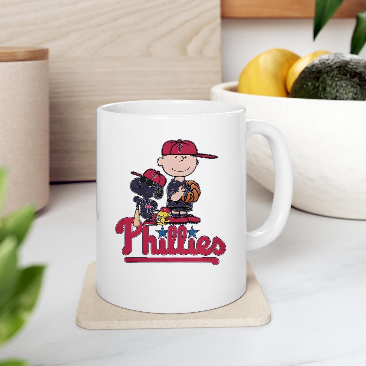 Peanuts Snoopy And Charlie Brown Philadelphia Phillies Baseball Logo 2024 Mug 2