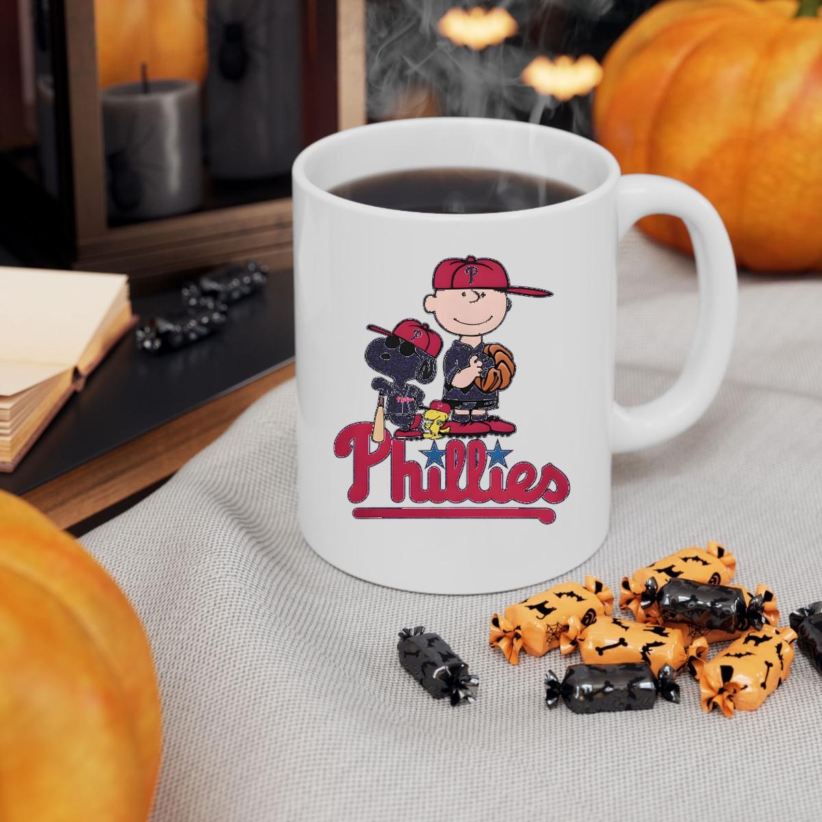 Peanuts Snoopy And Charlie Brown Philadelphia Phillies Baseball Logo 2024 Mug 3