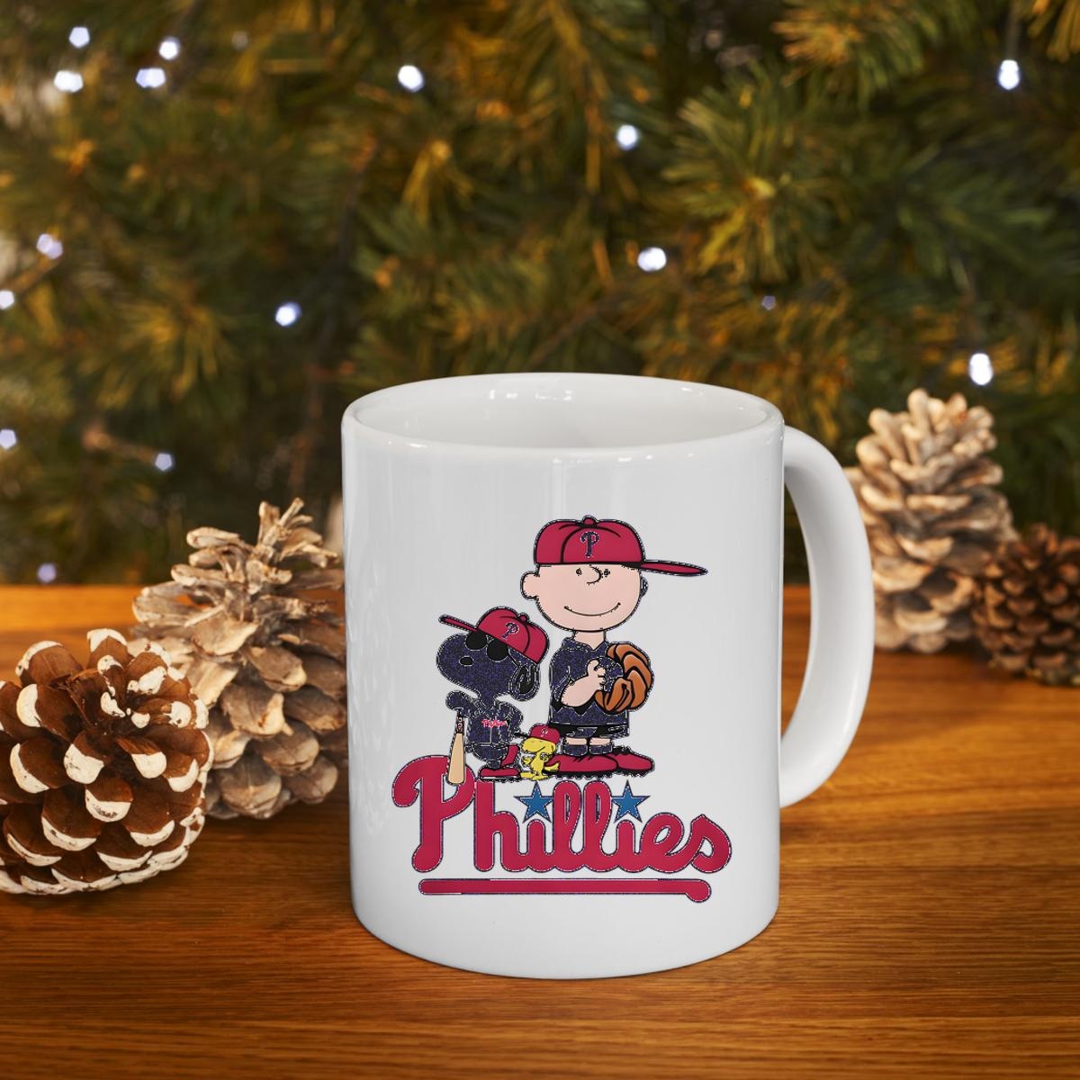 Peanuts Snoopy And Charlie Brown Philadelphia Phillies Baseball Logo 2024 Mug 4