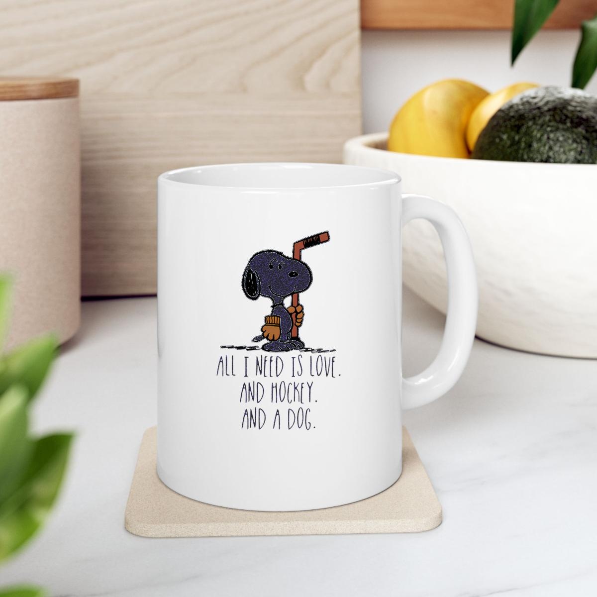 Snoopy All I Need Is Love And Hockey And A Dog Mug 2
