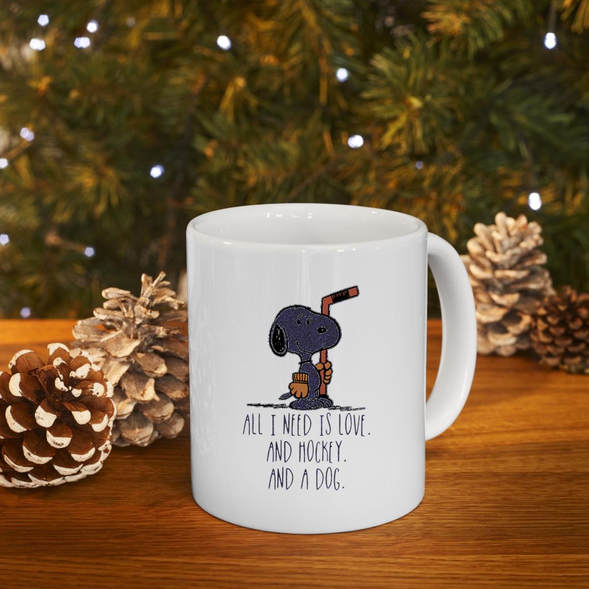 Snoopy All I Need Is Love And Hockey And A Dog Mug 4