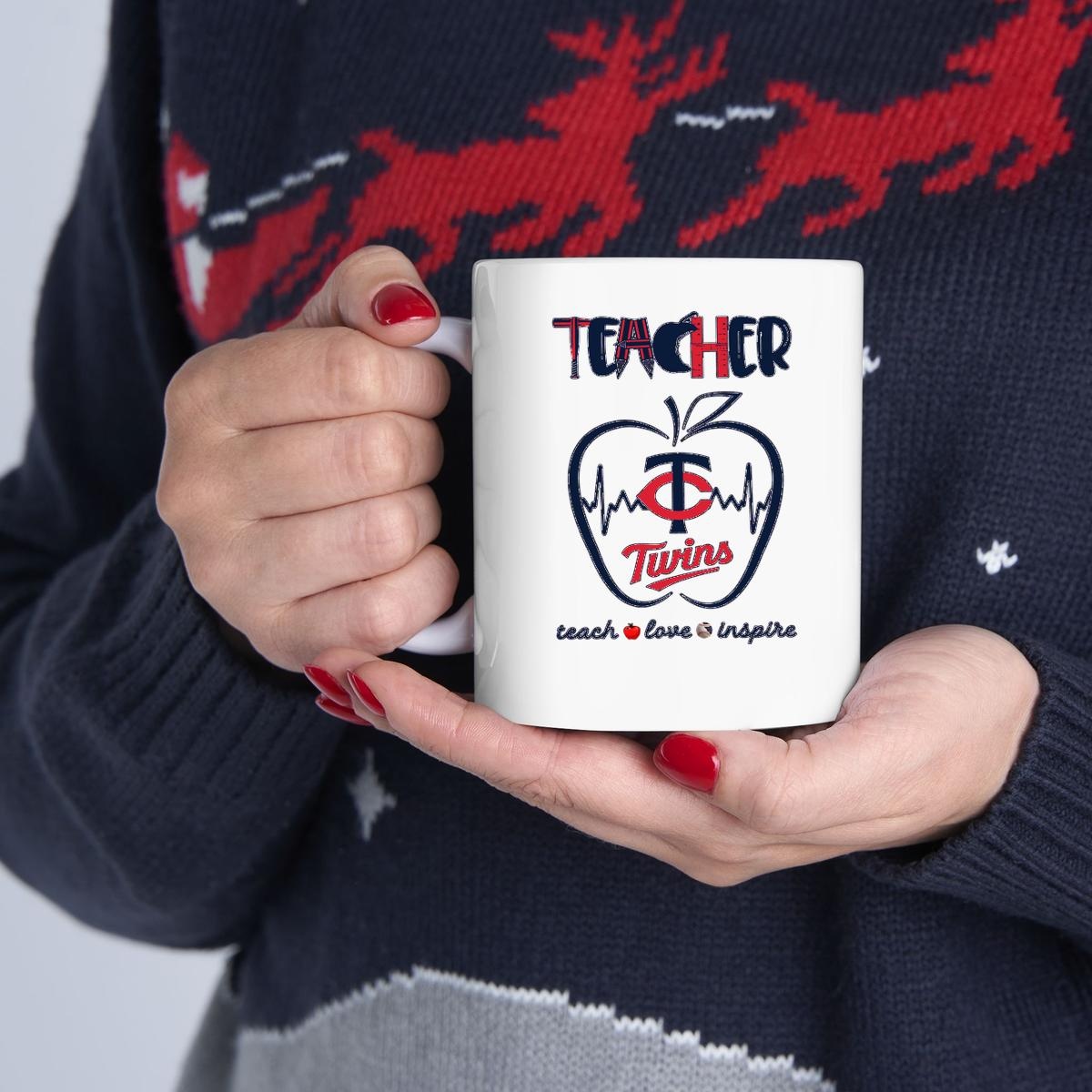 Official Minnesota Twins Teachers Pride Heart Teacher Appreciation Week Mug