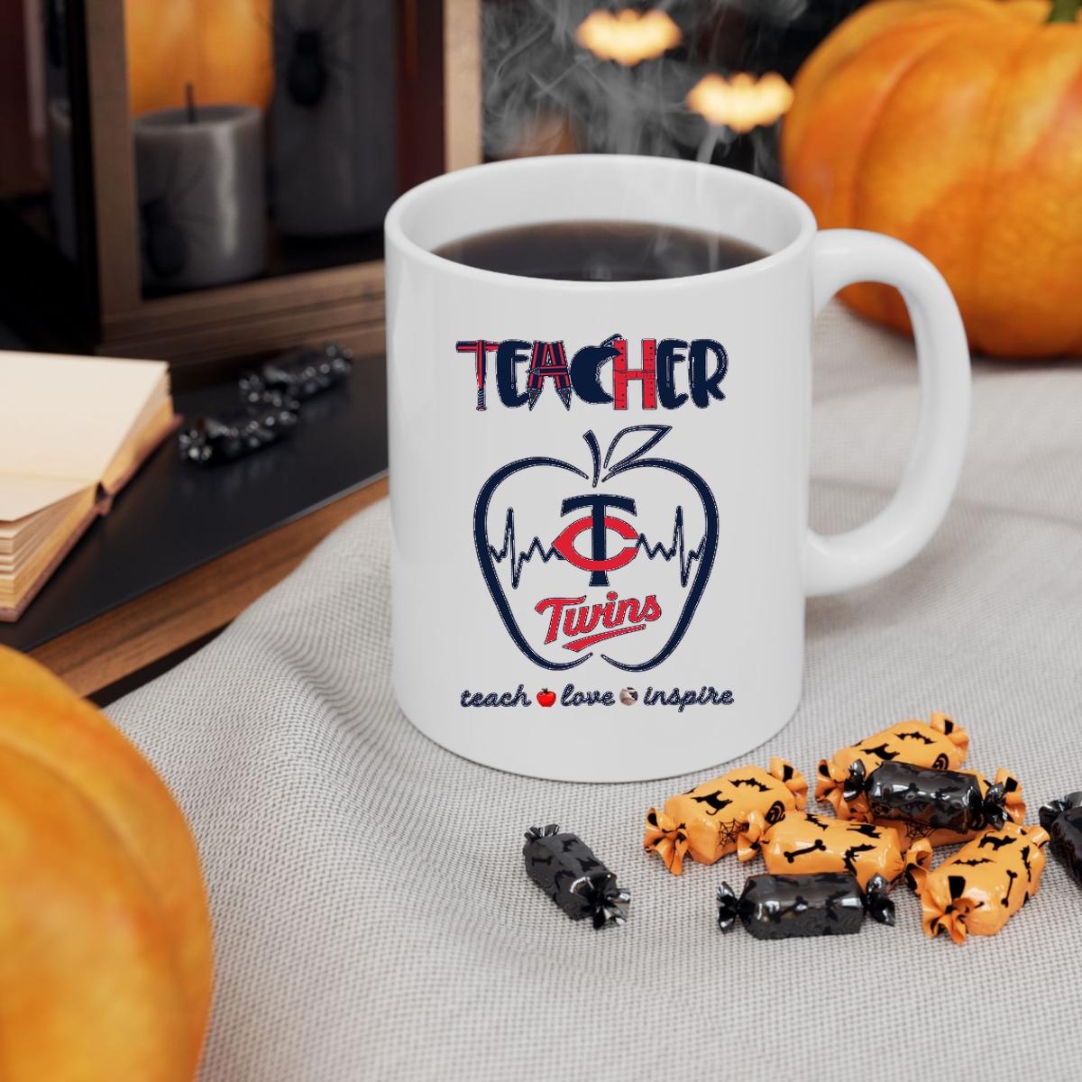 Official Minnesota Twins Teachers Pride Heart Teacher Appreciation Week Mug 3