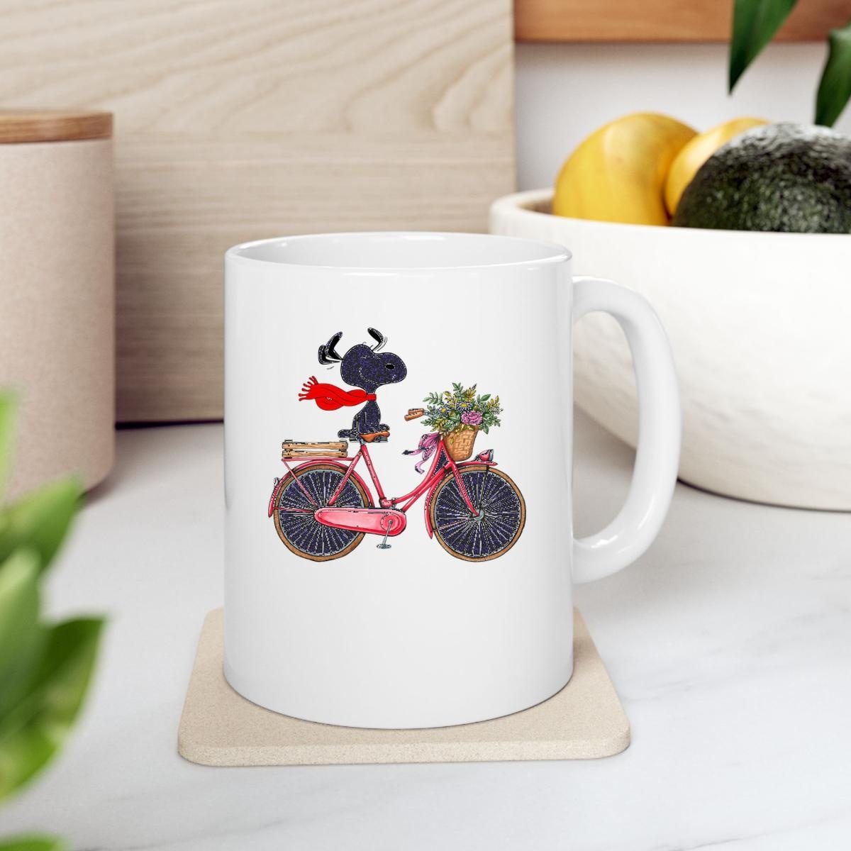 Snoopy Riding Bicycle Mug 2