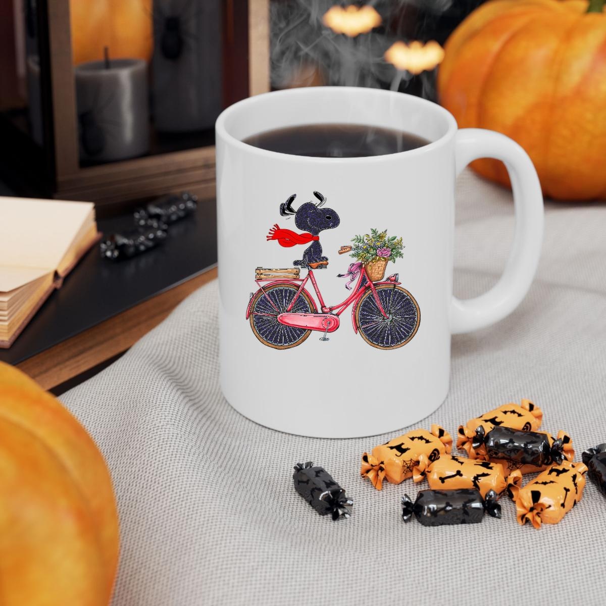 Snoopy Riding Bicycle Mug 3