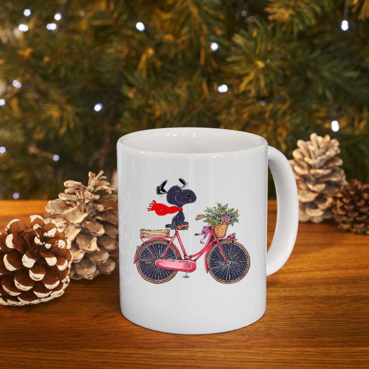 Snoopy Riding Bicycle Mug 4