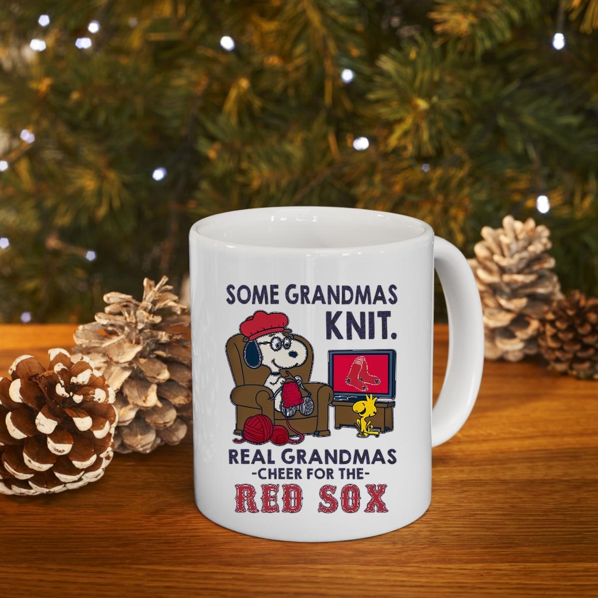 Some Grandmas Knit Real Grandmas Cheer For The Boston Red Sox Mug 4