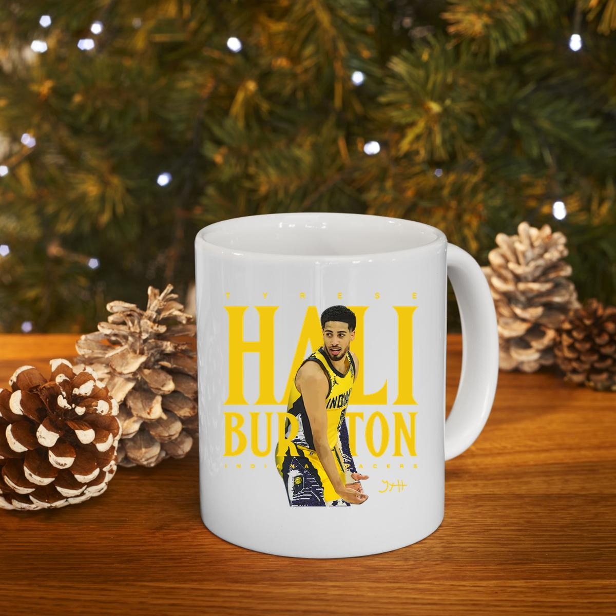 Tyrese Haliburton Big Balls Celebration Indiana Pacers Signature Mug 4